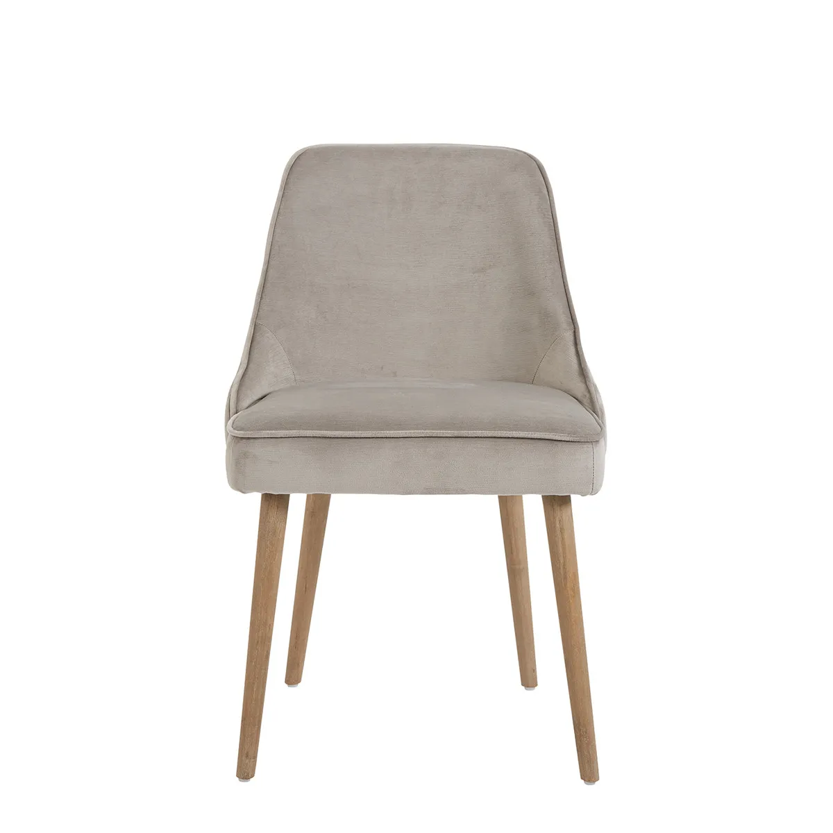 Chaise en velours grège Beige MARCUS