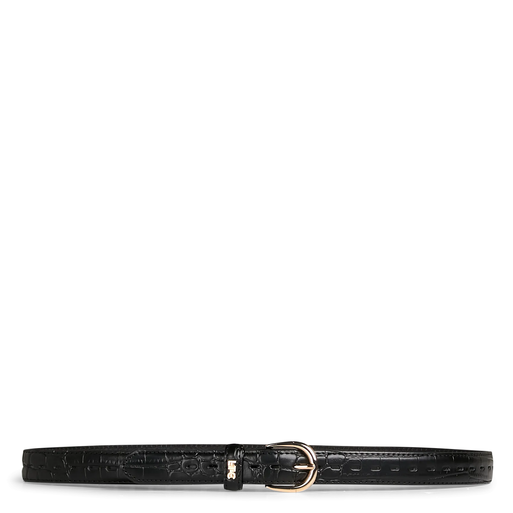 Ceinture fine en cuir Noir MAITE