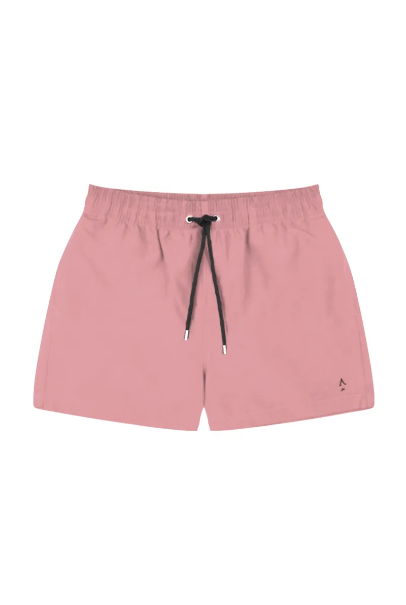 Short de bain uni ceinture élastique Rose UNI
