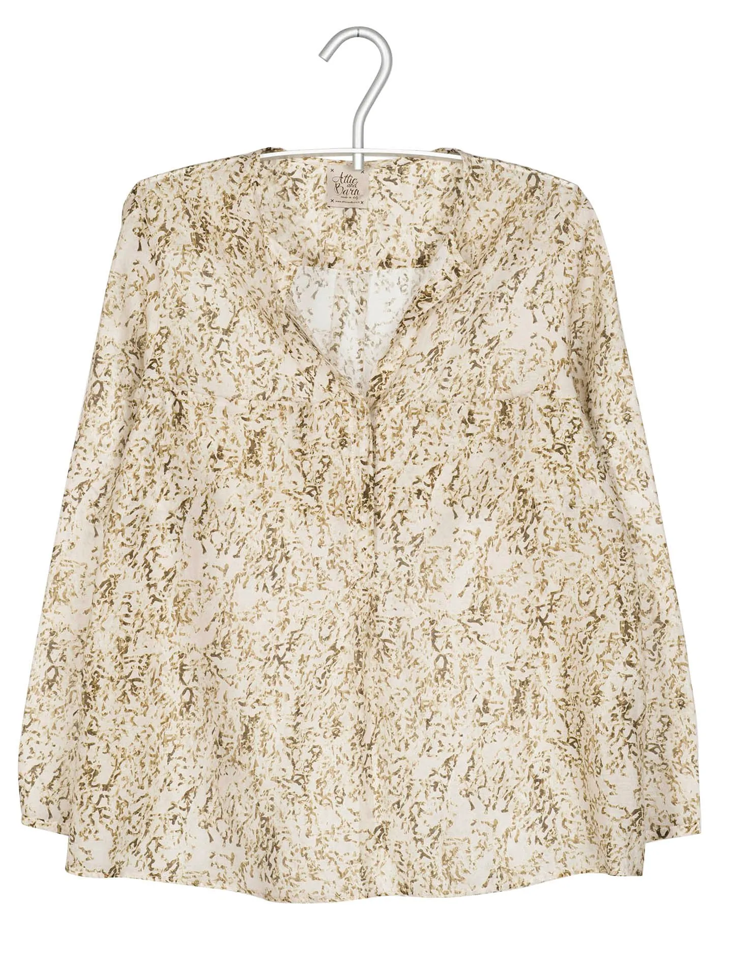 Top Womy imprimé soie Beige