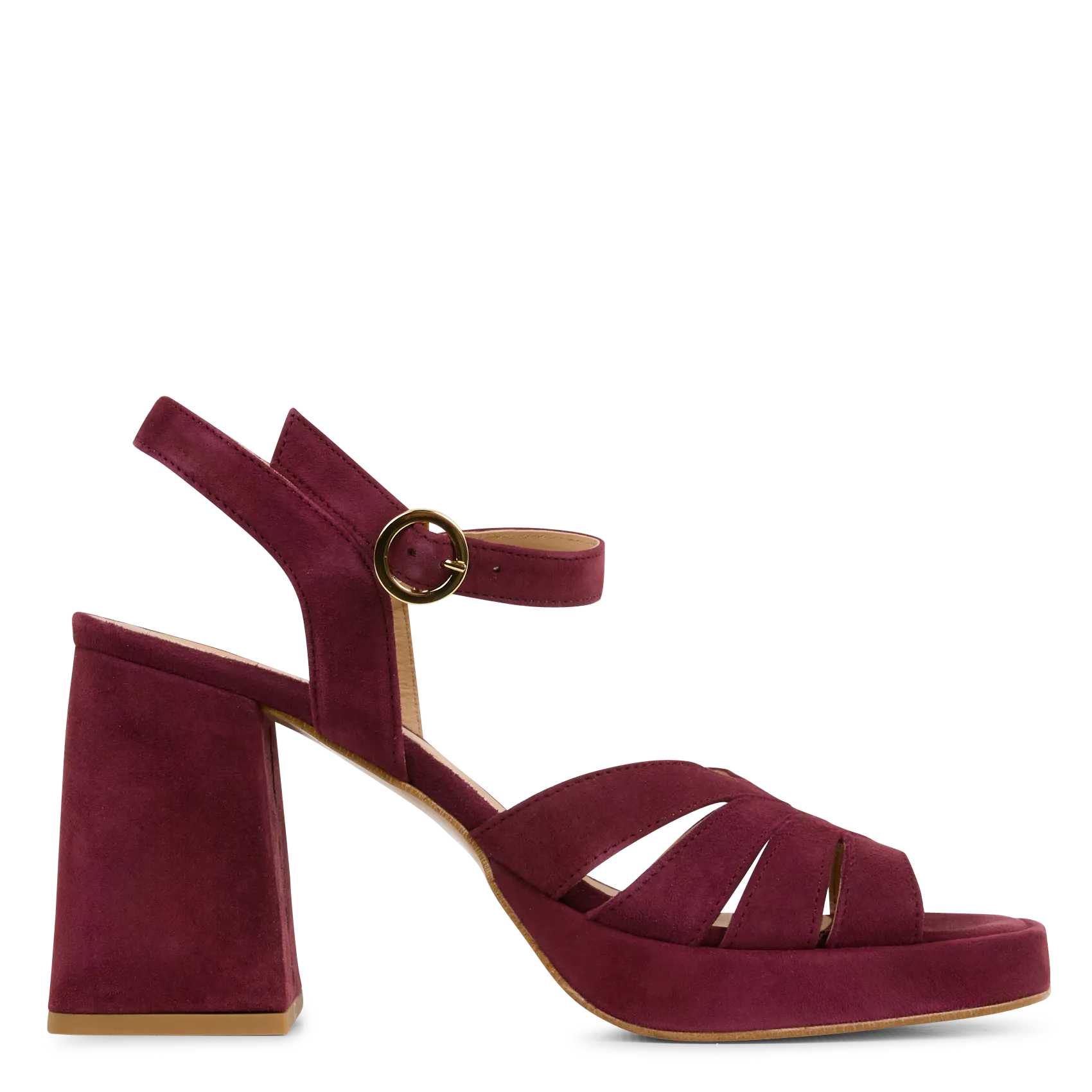 Sandales à talons en cuir Rouge