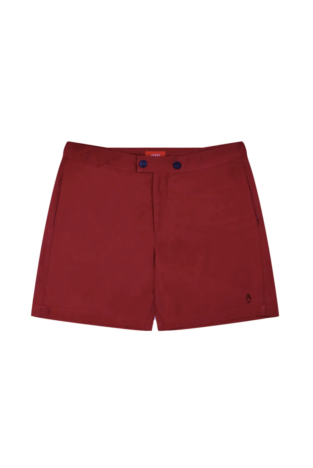 Short de bain uni ceinture plate Orange ENZO