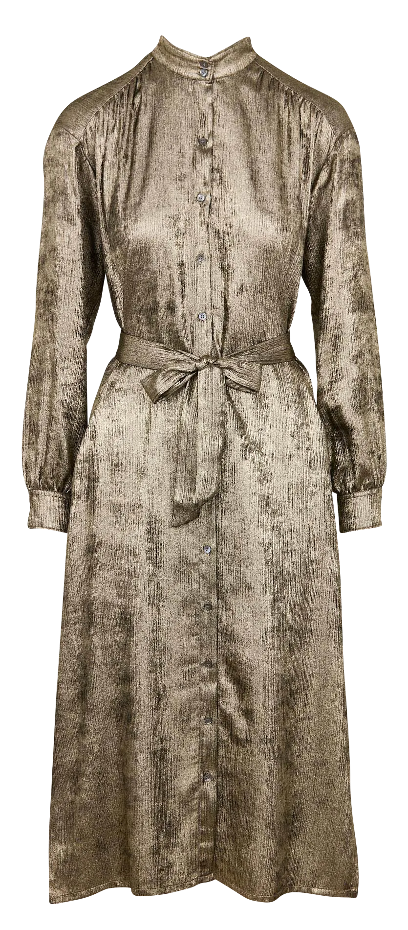 Robe longue col montant métallisée Doré RAFALI