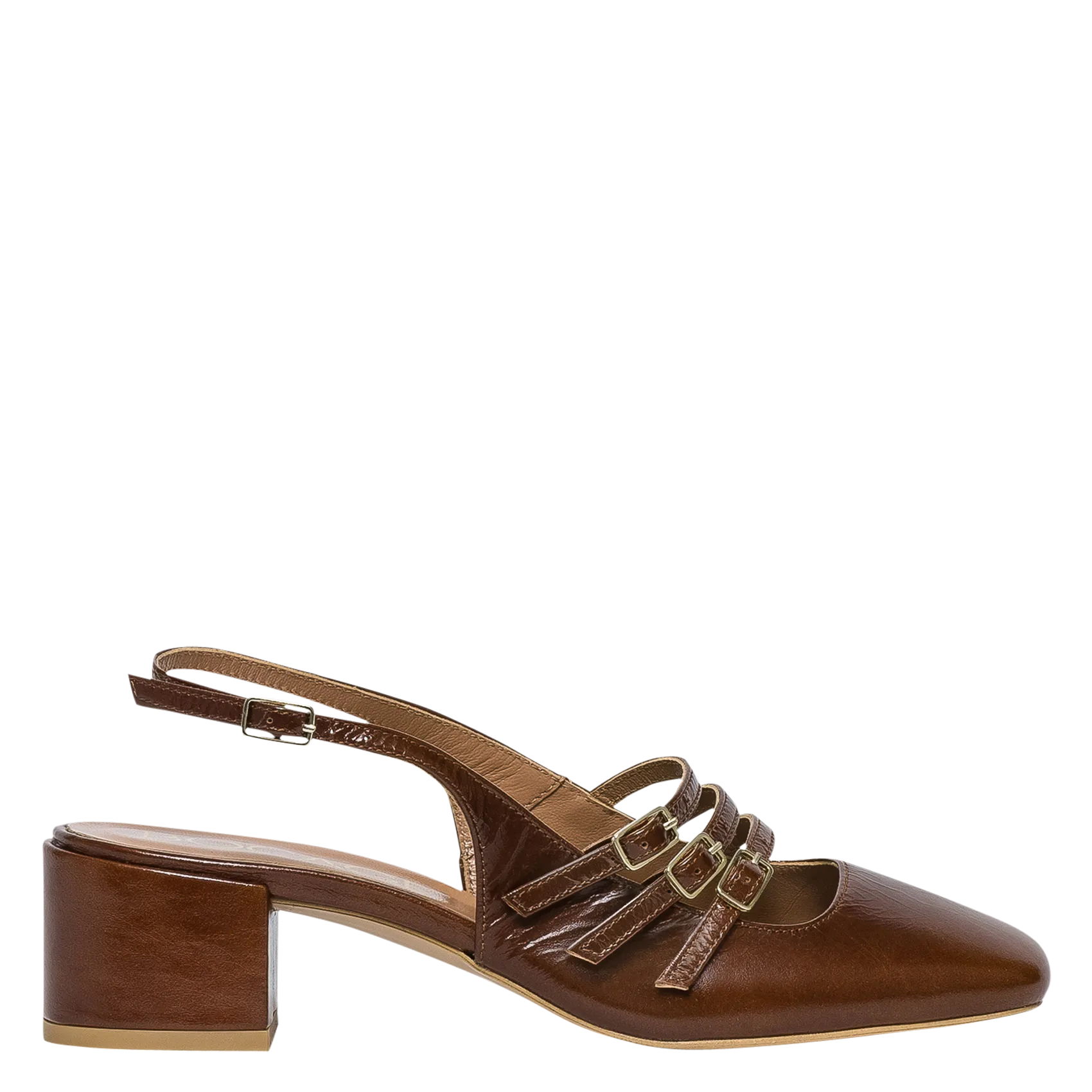 Babies à talons en cuir Marron DEMI