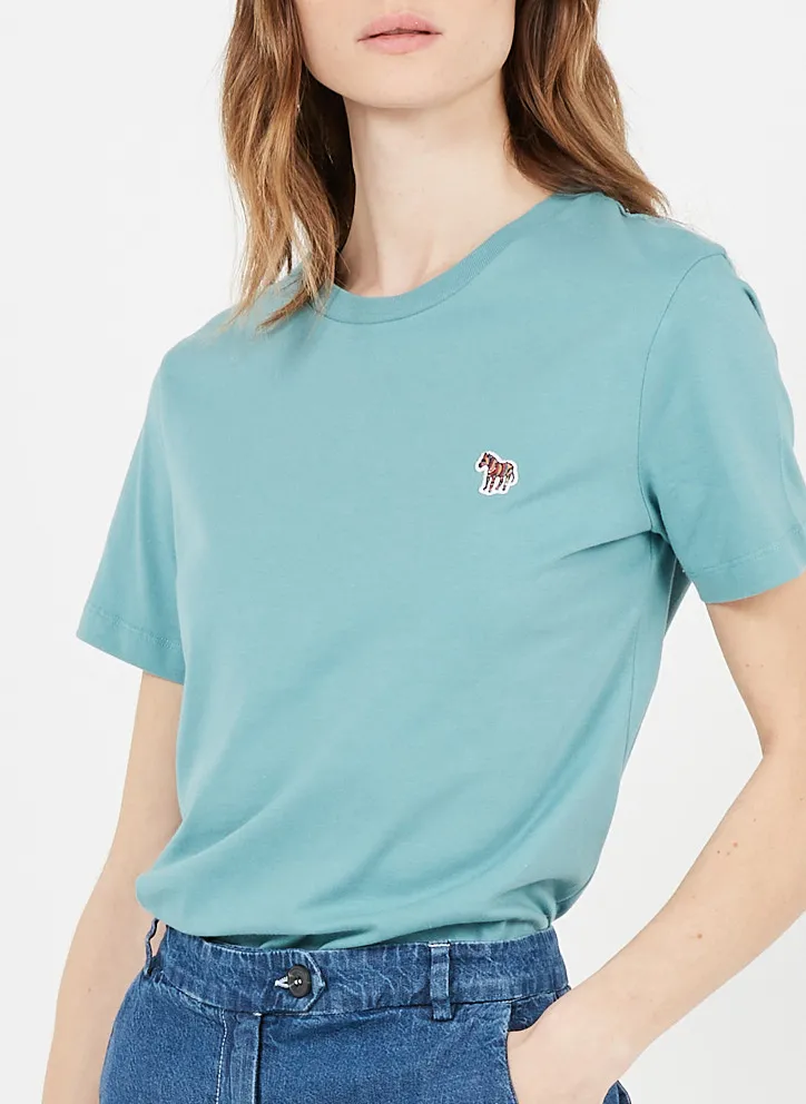 Tee-shirt col rond en coton bio Bleu