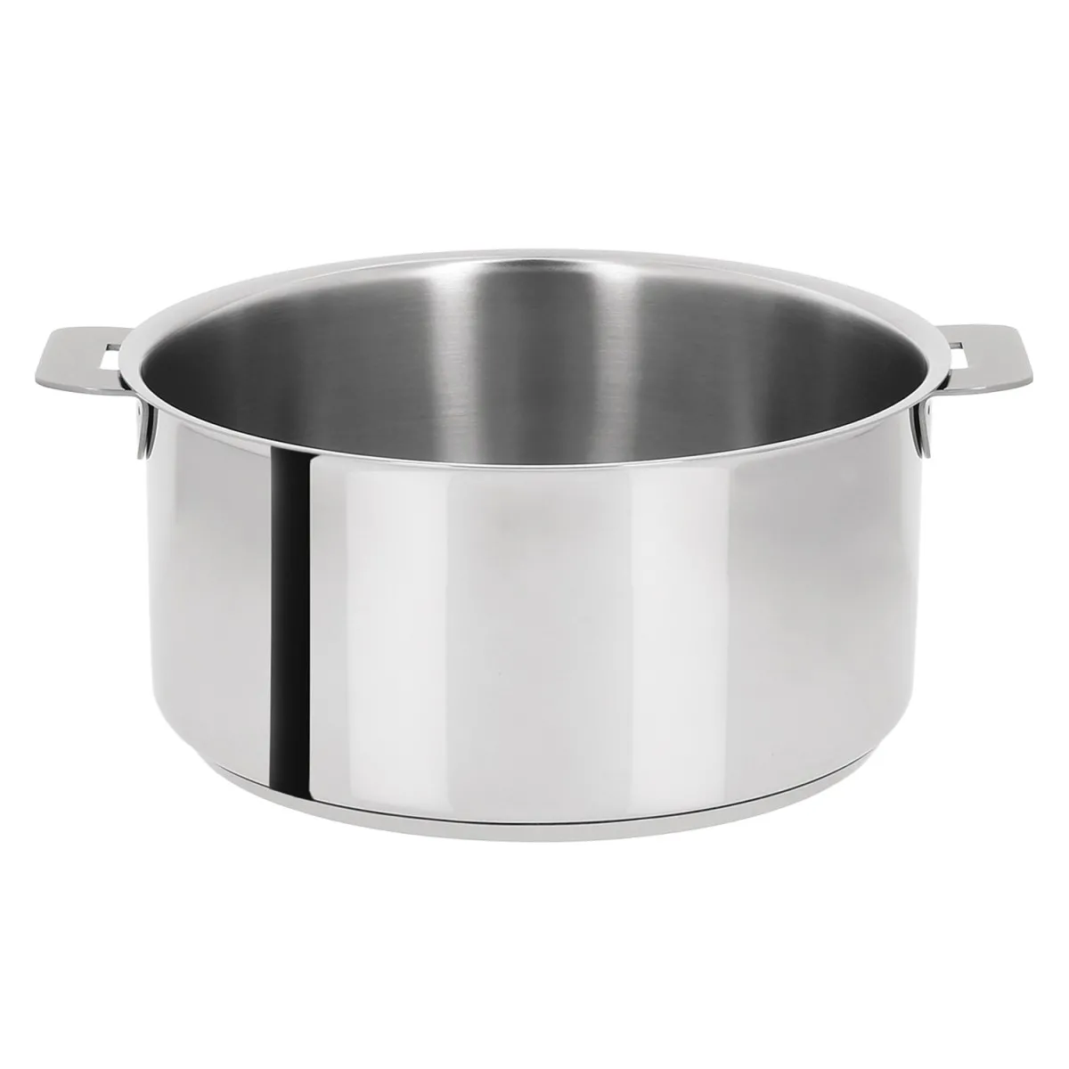 Casserole inox à poignée amovible Argent