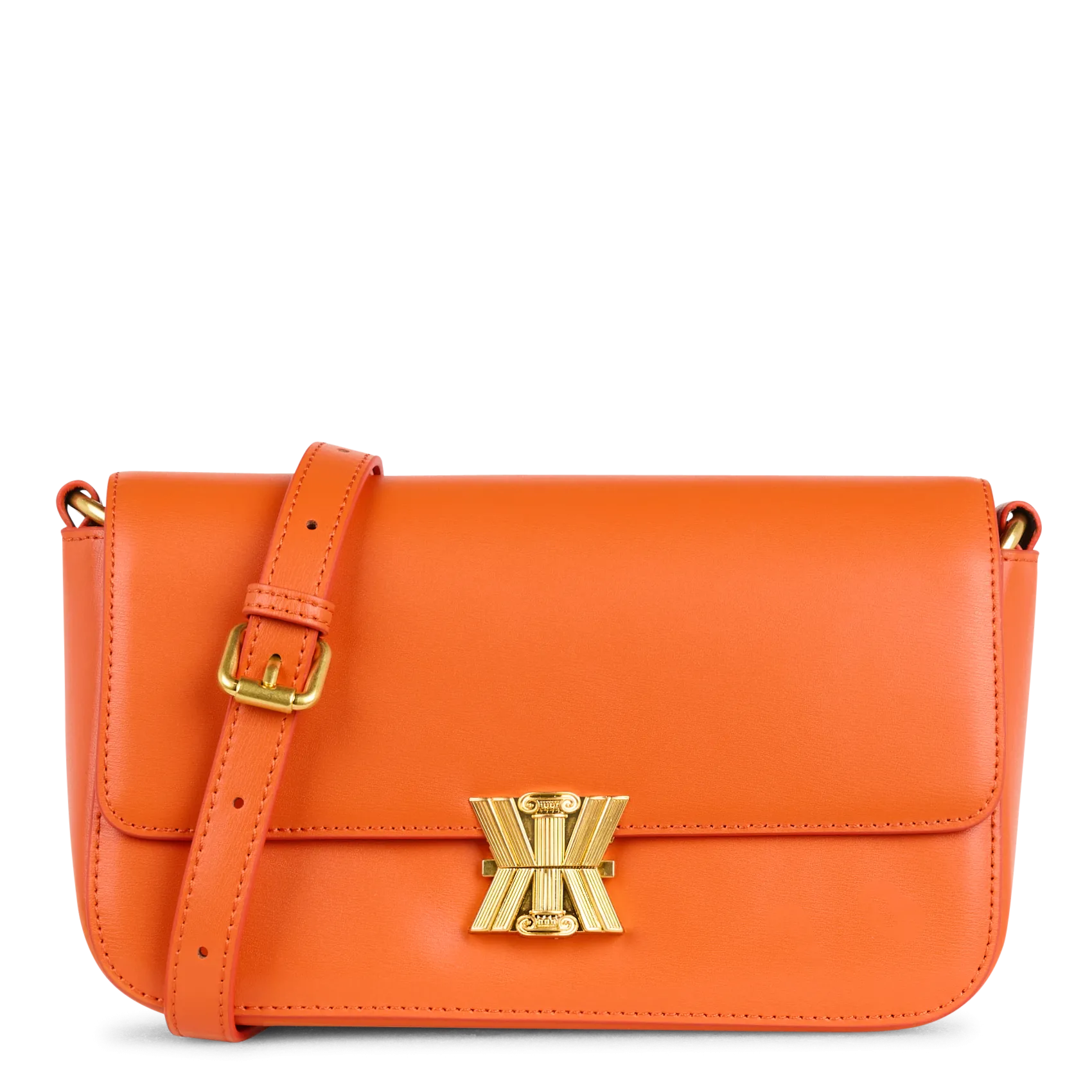 Sac bandoulière en cuir Orange ALICE