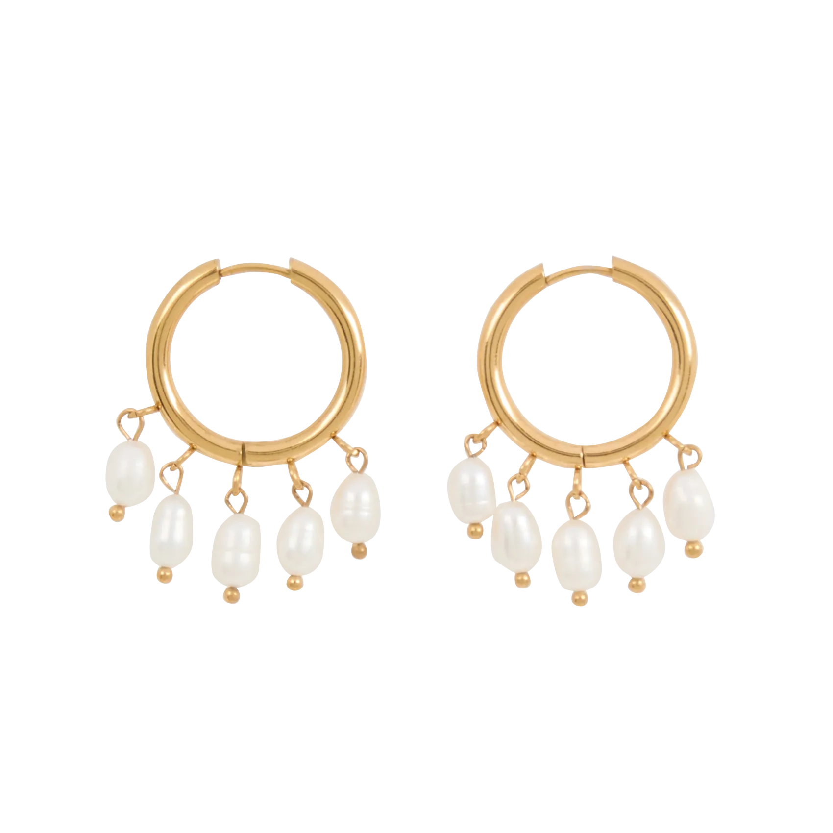 Boucles d'oreilles percées multi perles Jaune