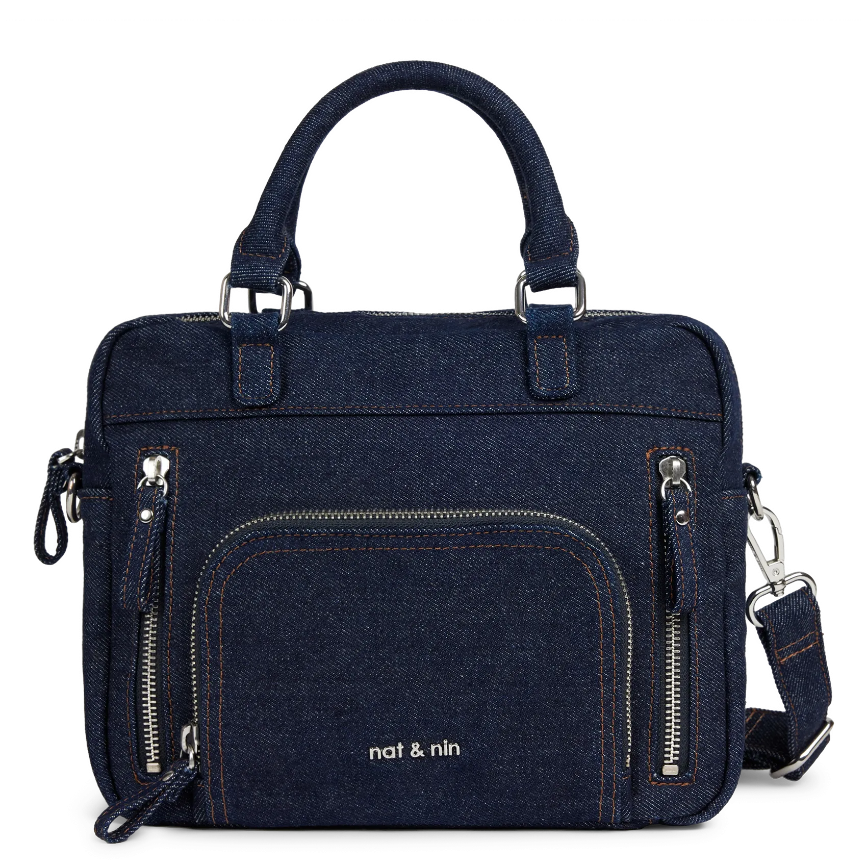 Sac bandoulière denim en coton Bleu MACY