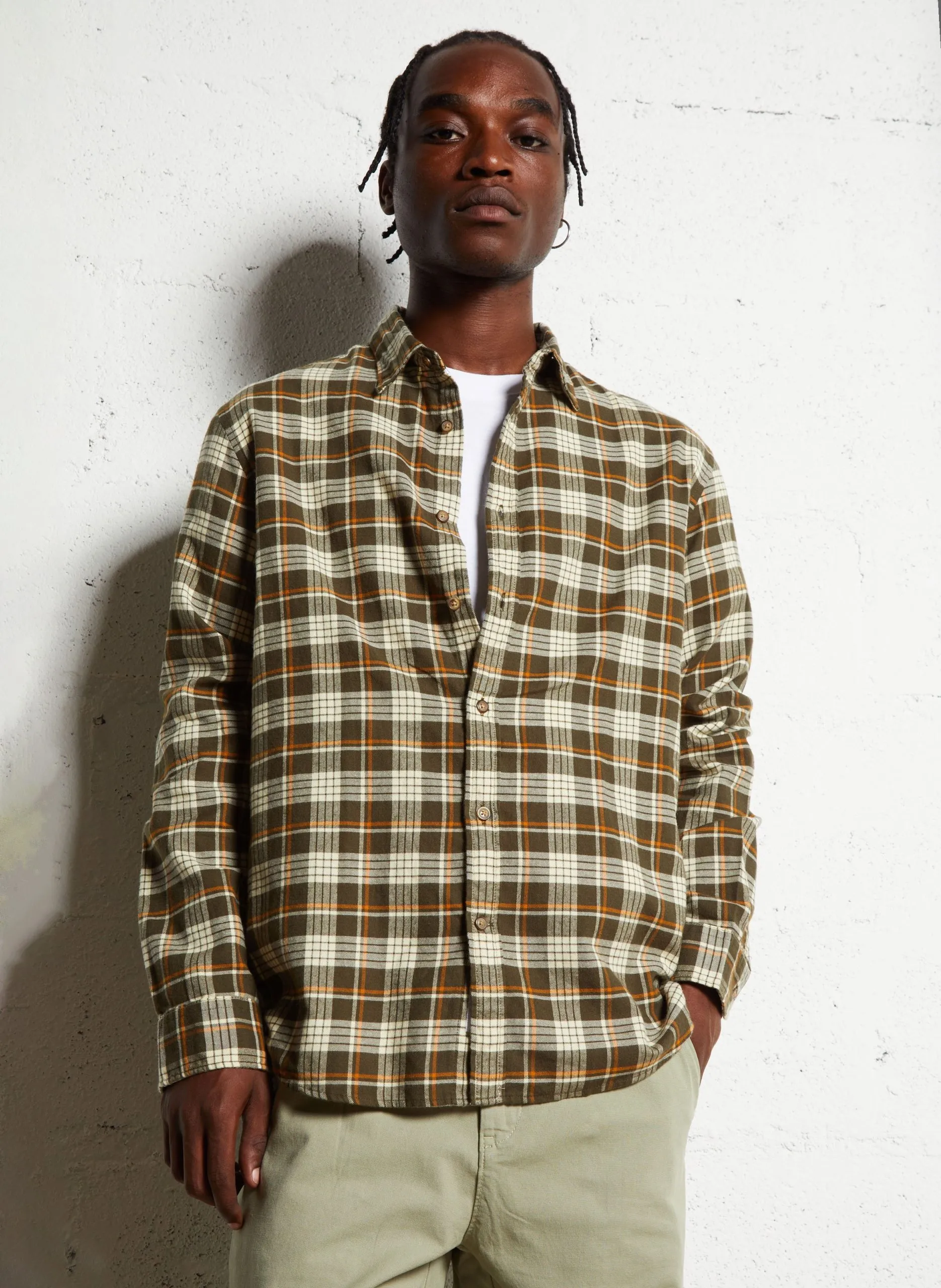 Chemise droite col classique en coton Vert OWEN