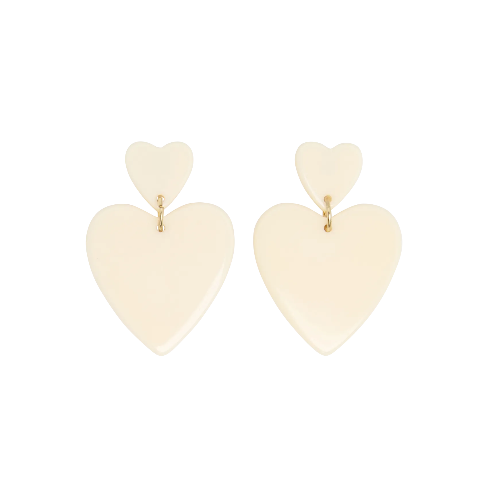 Boucles d'oreilles double cœur Blanc MINI THEOPHILE