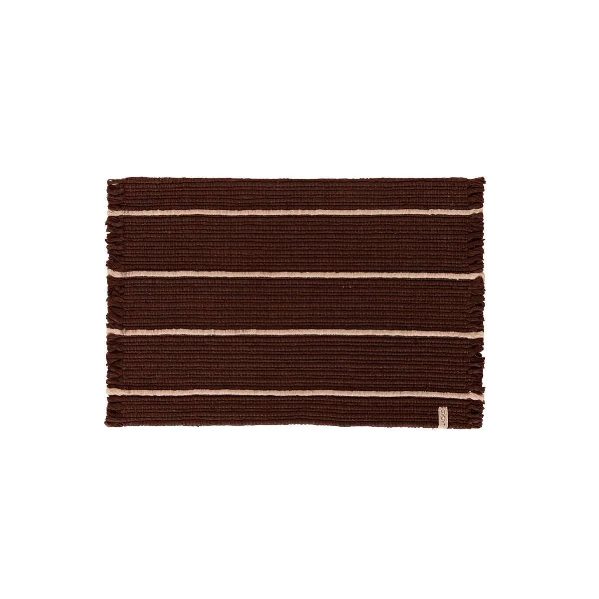 Tapis d'entrée à franges Marron