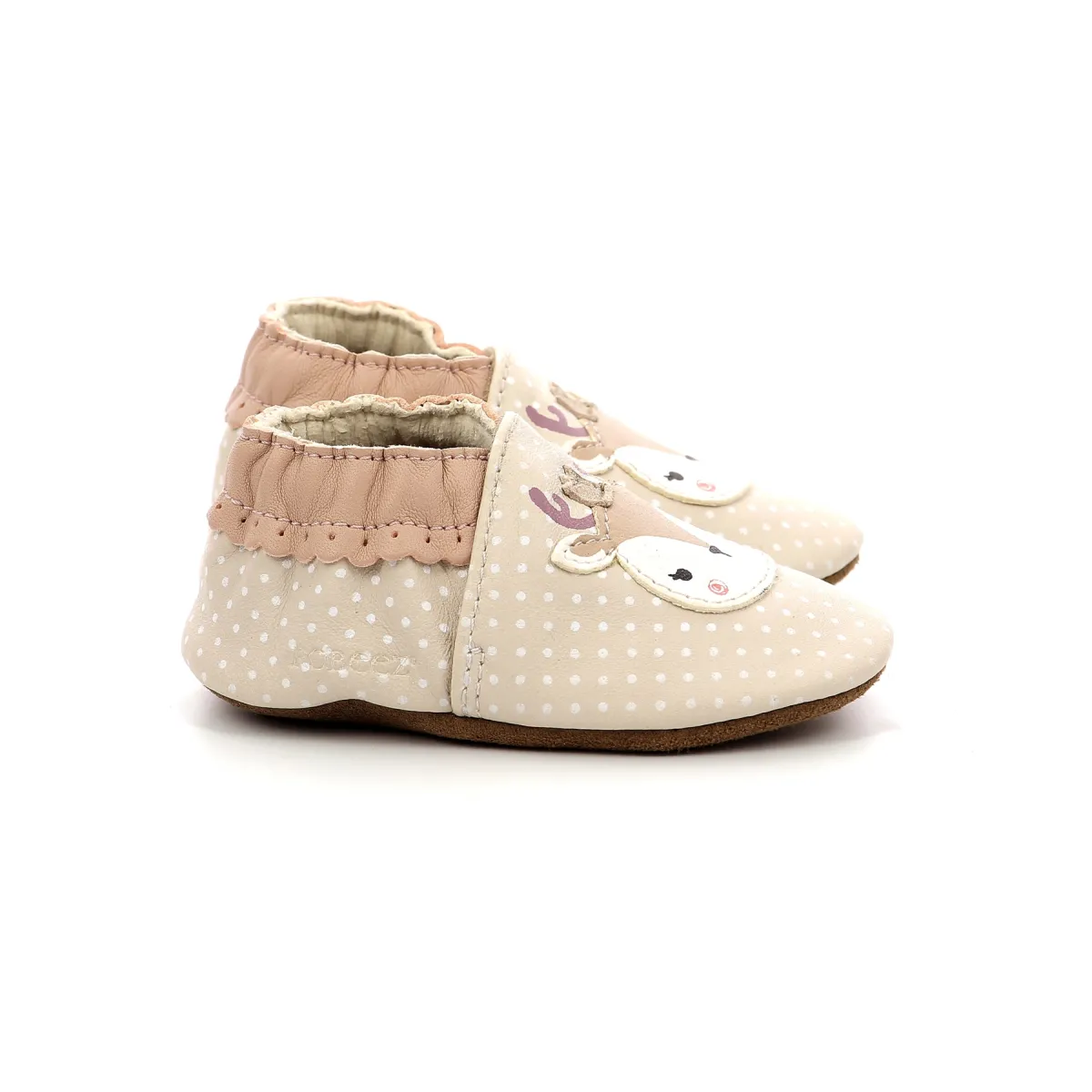 Chaussons cuir Beige FANCY SNOW