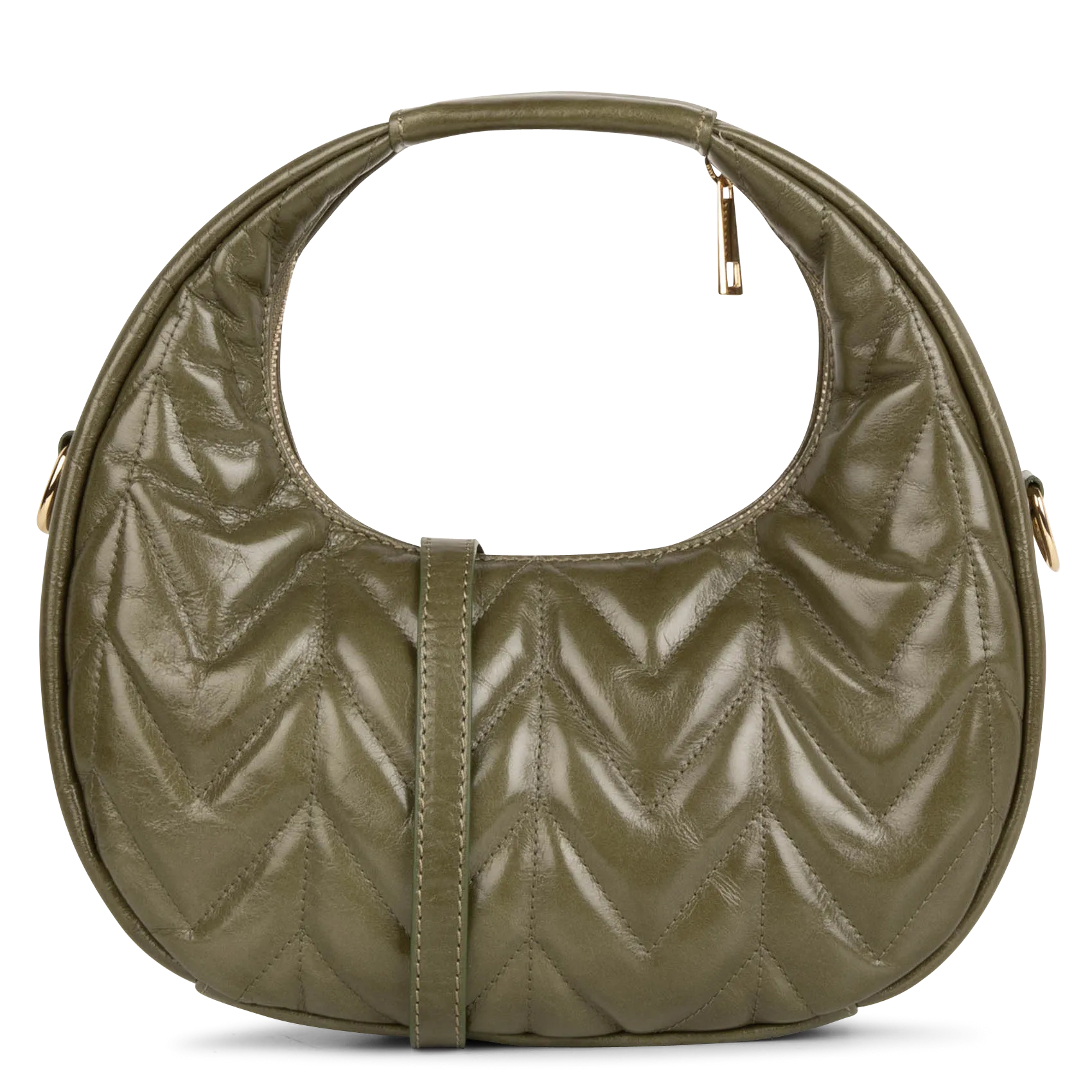 Sac à main en cuir matelassé Kaki ELISABETH