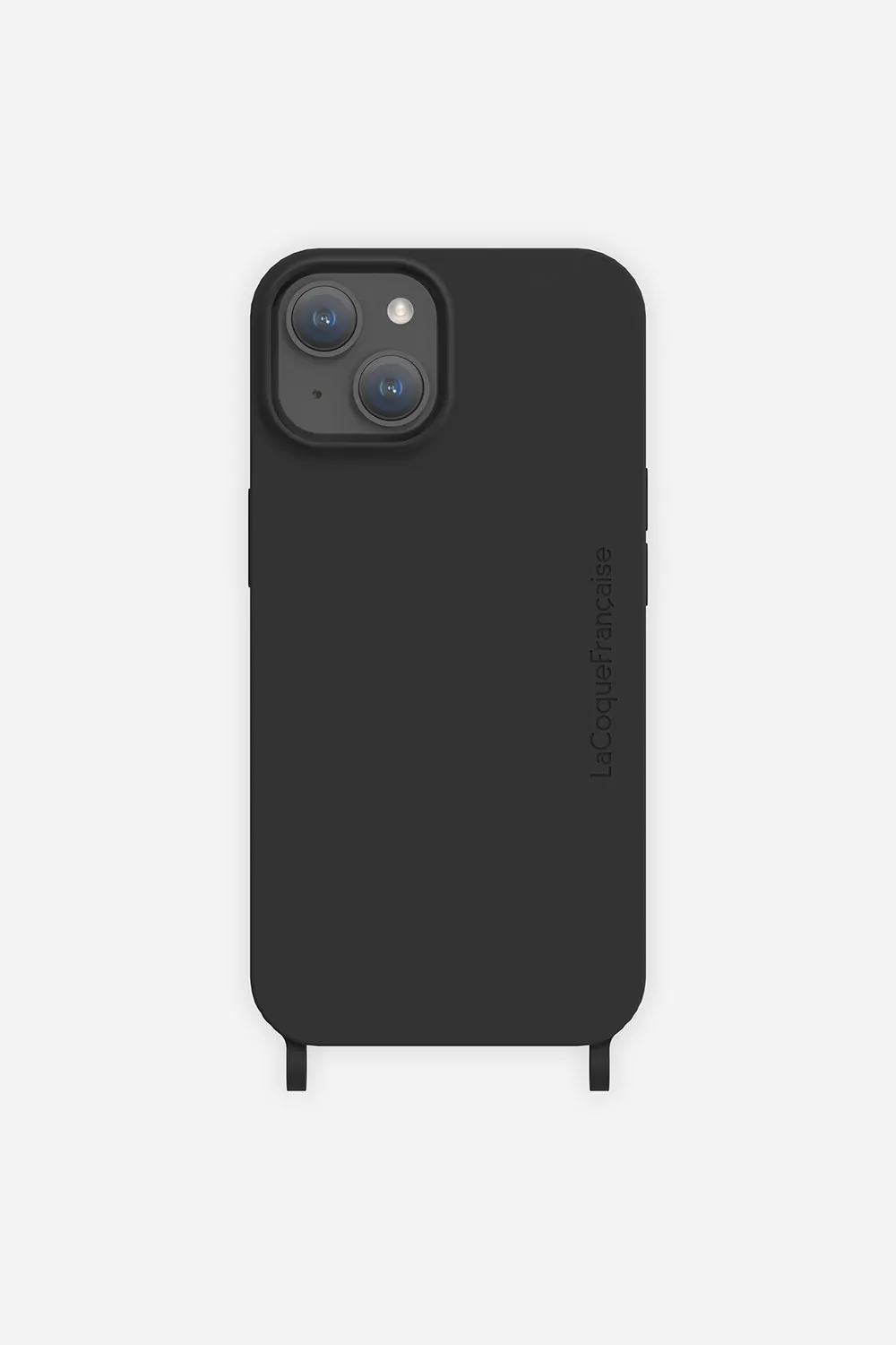 Coque de téléphone soft touch avec anneaux pour iphone 14 plus Noir