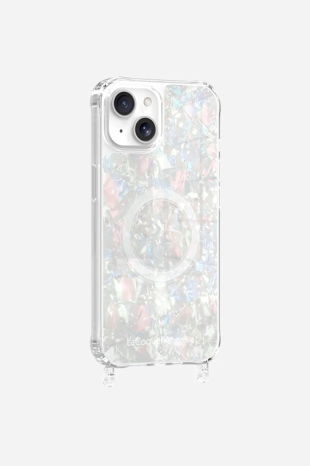 Coque de téléphone magsafe avec anneaux pour iphone 15 Beige