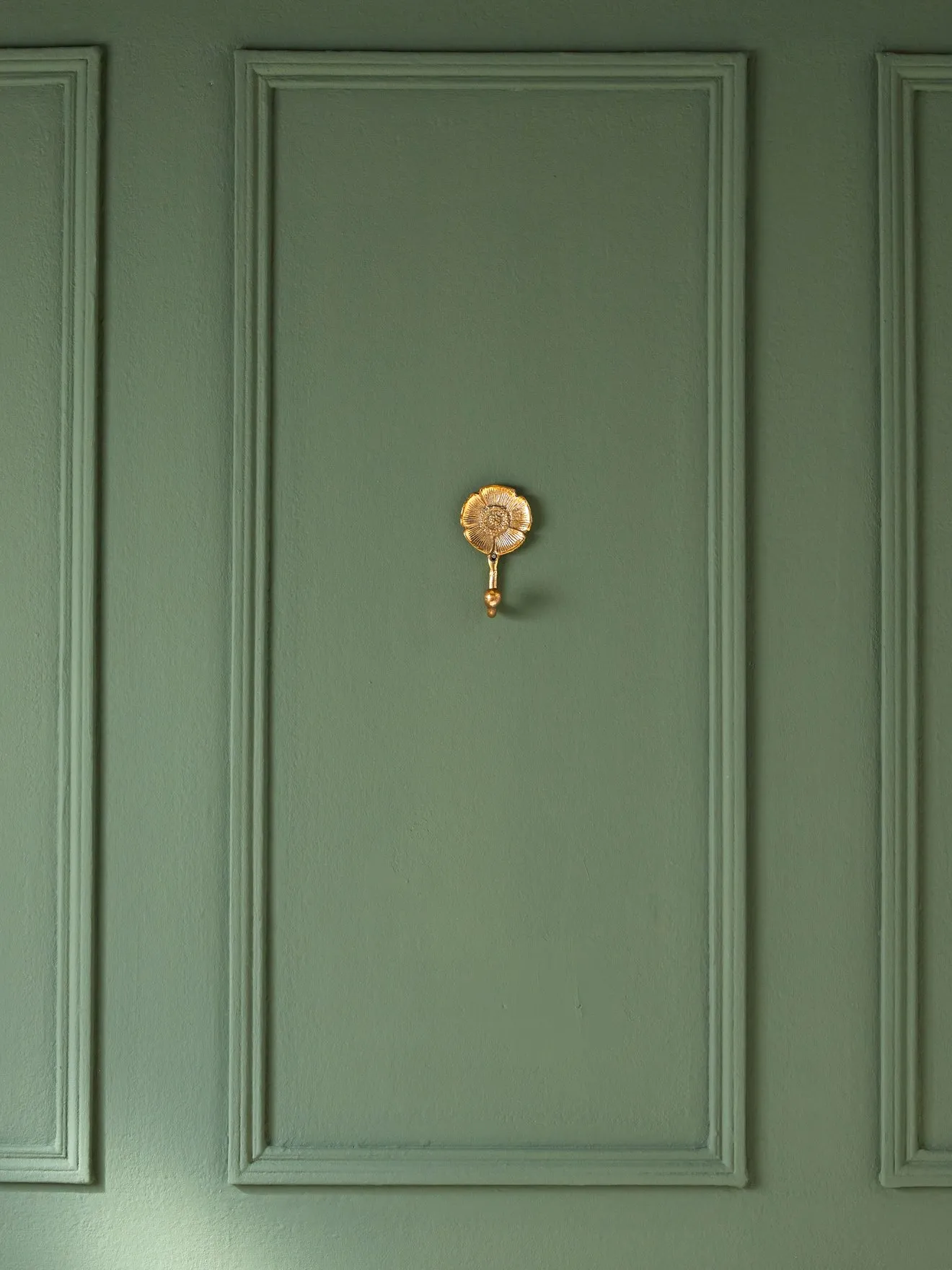 Patère fleur métal Doré