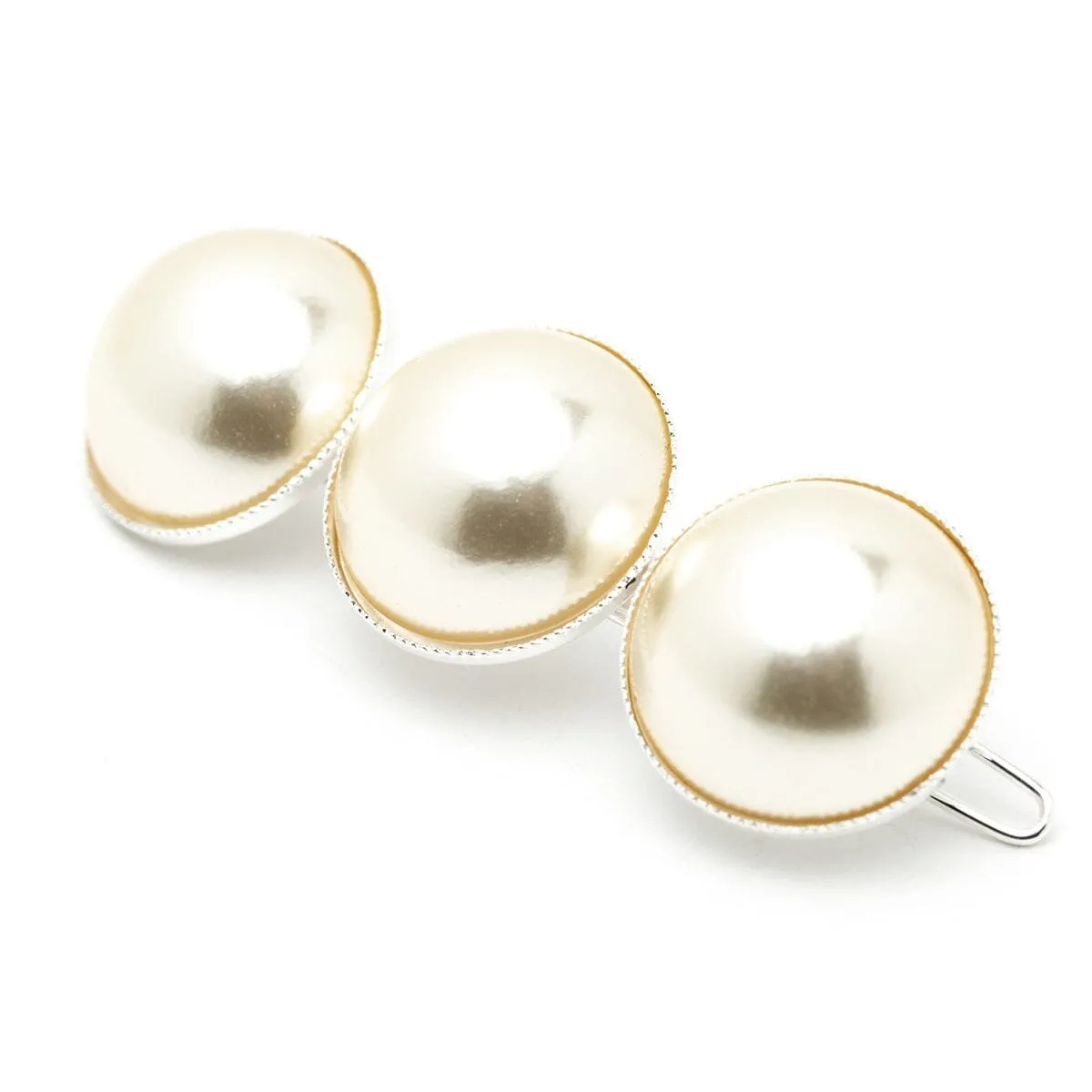 Maxi barrette perles doré à l'or fin Argent NÉLYA