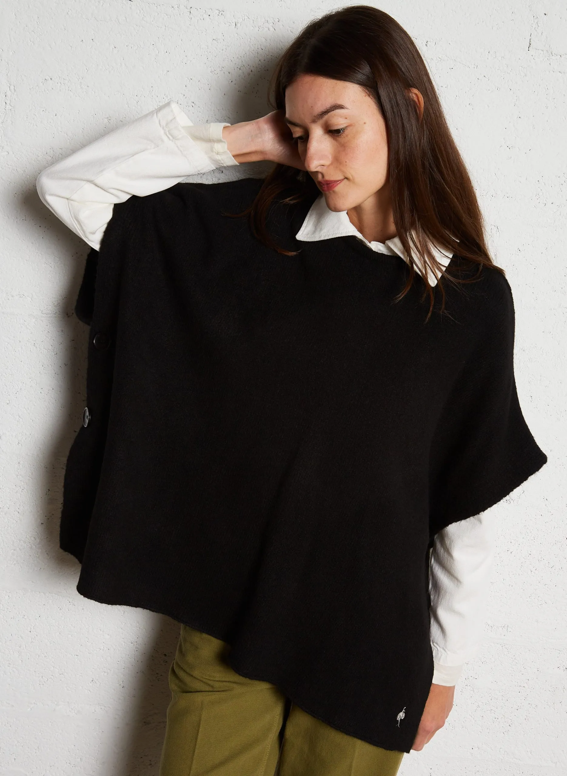 Pull oversize à col rond Noir ADA