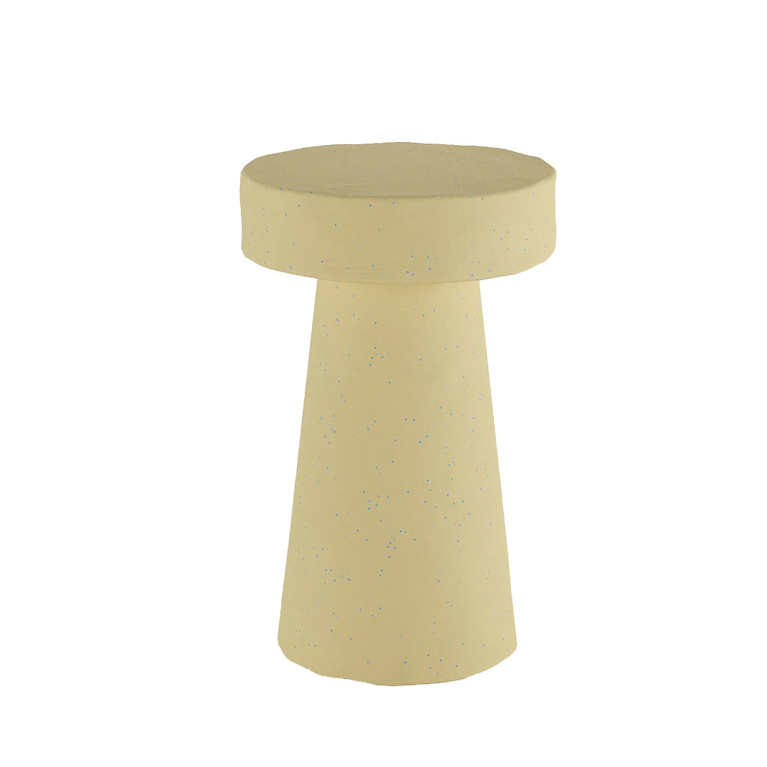 Petite table d’appoint ronde design en magnésie mouchetée Beige ANEMONE