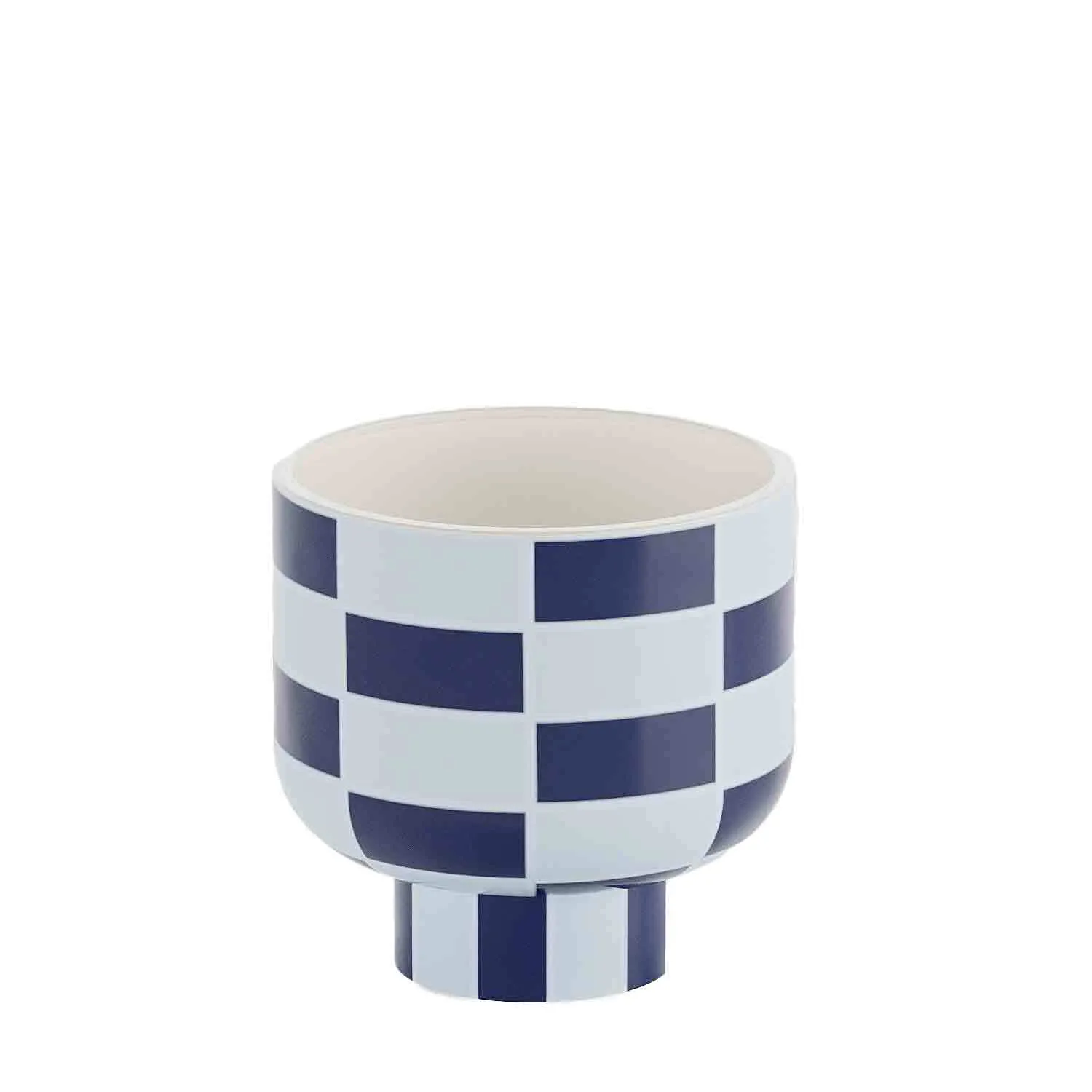 Vase céramique motif damier Bleu VERSAILLES