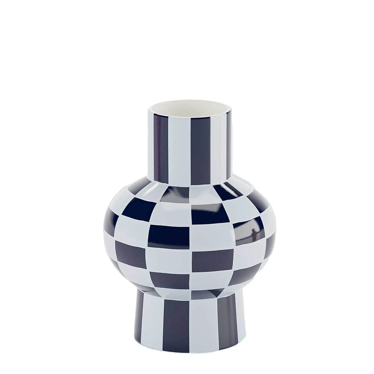 Vase céramique motif damier Bleu LOUVRE