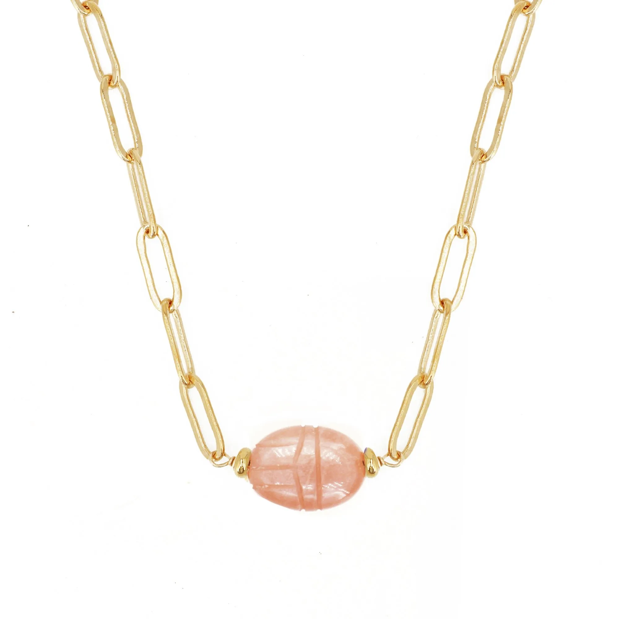 Collier scarabée Rose SCARABEE