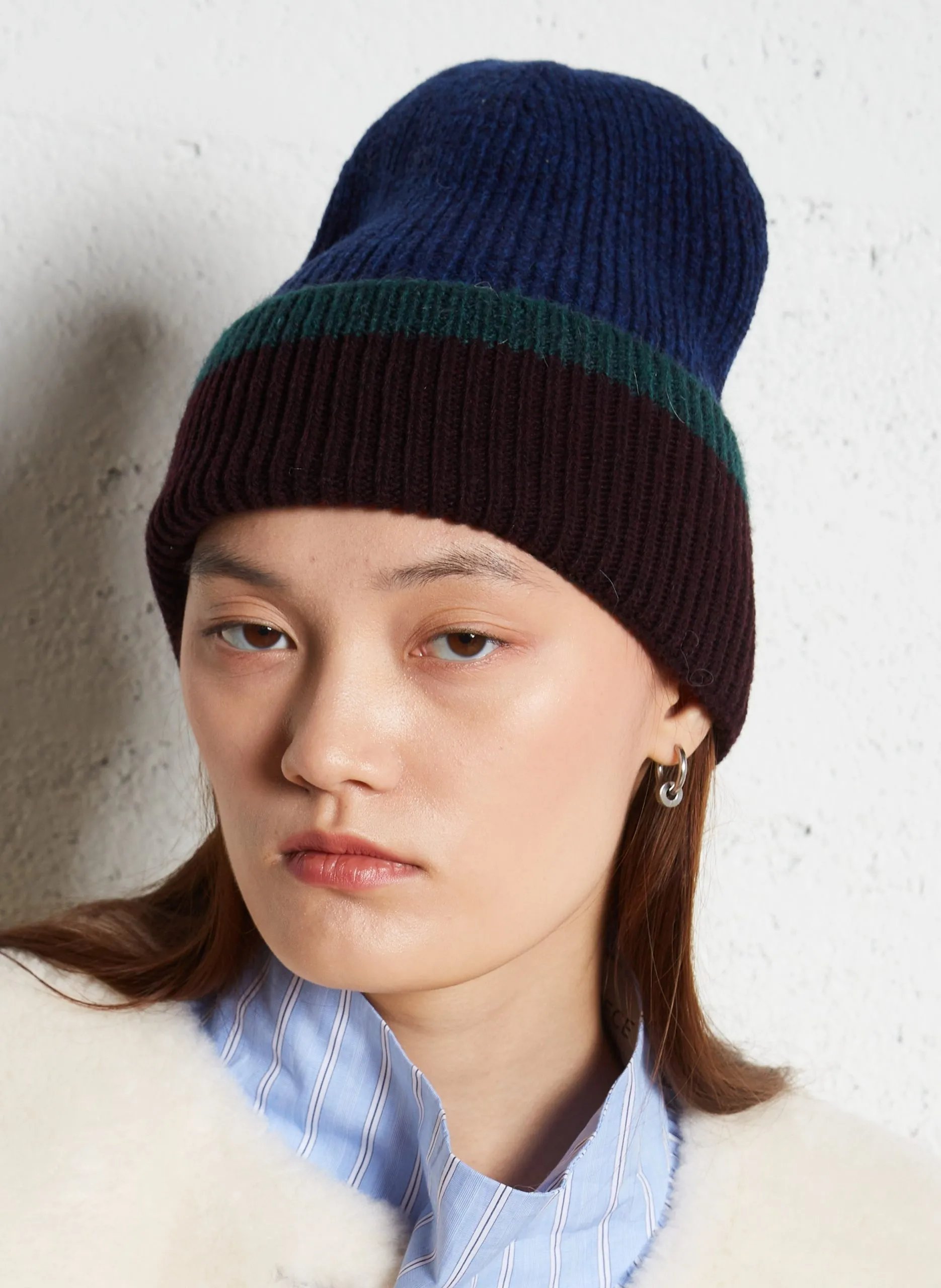 Bonnet imprimé en laine mélangée Multicolore BOWIE