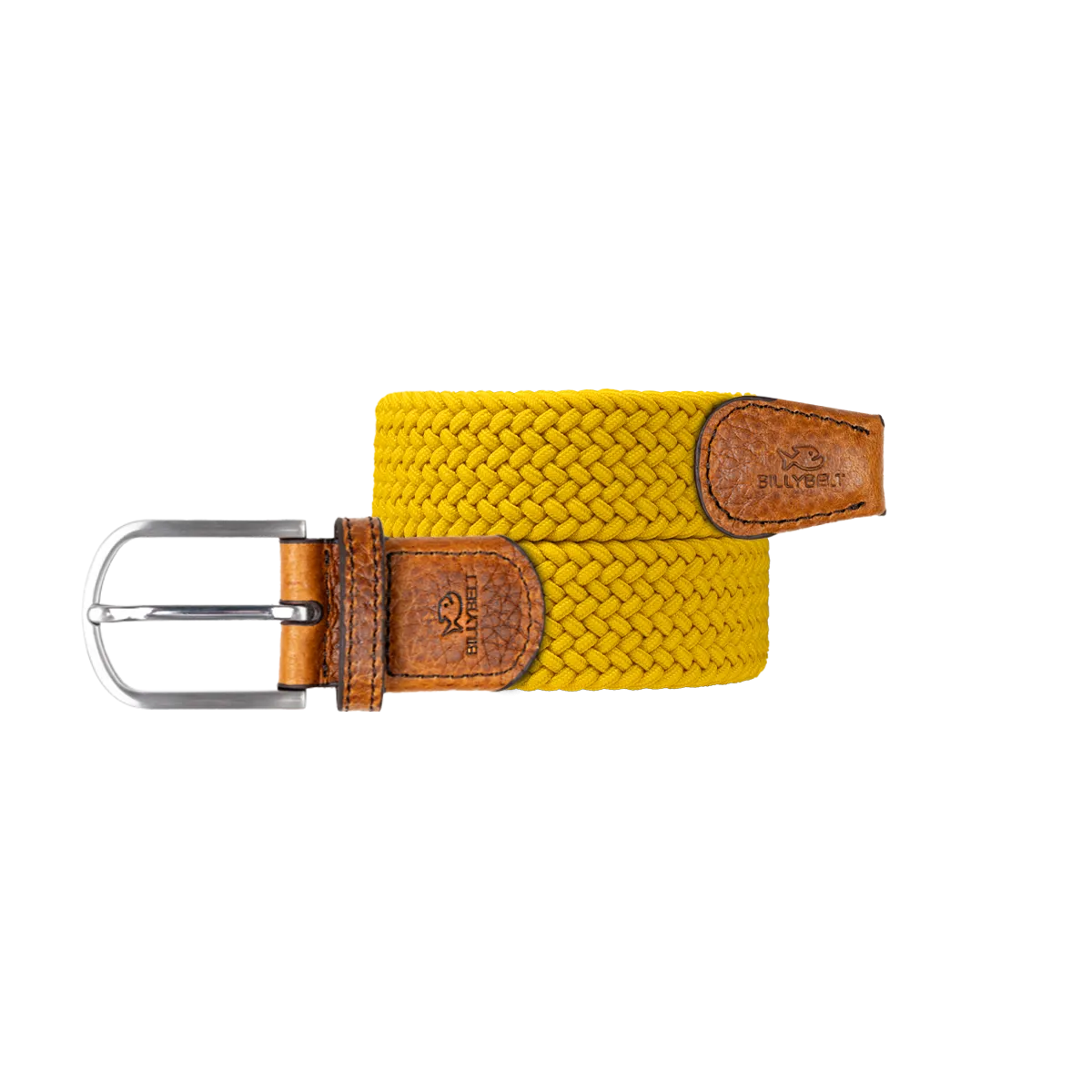 Ceinture tressée élastique unie Jaune JAUNE IMPERIAL