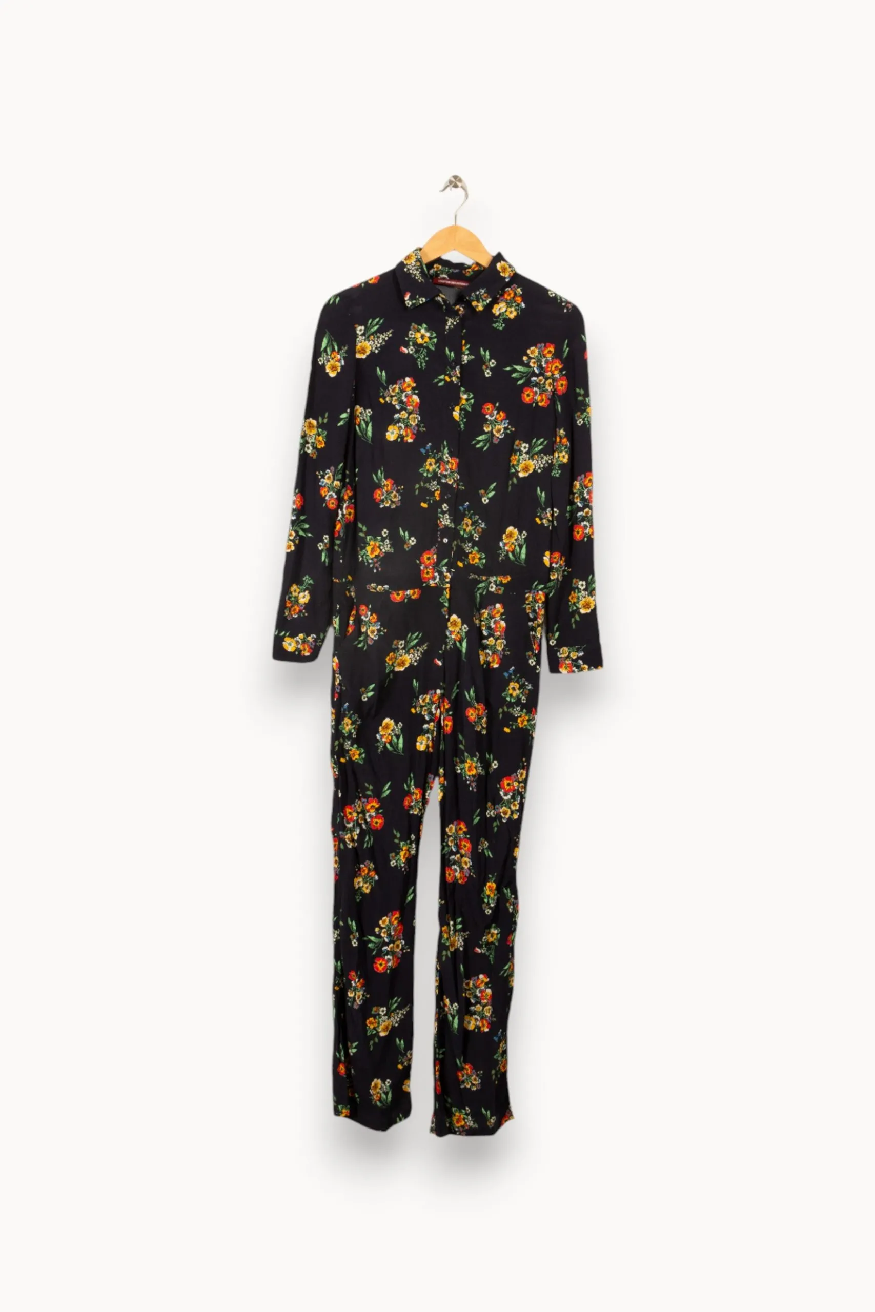 Combinaison bleu foncé fleurie Multicolore