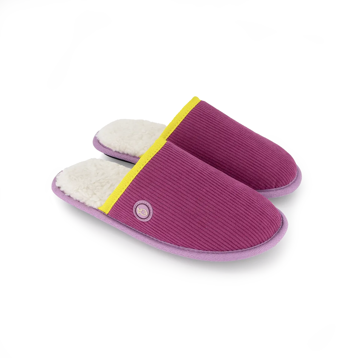 Chaussons en velours côtelé Violet