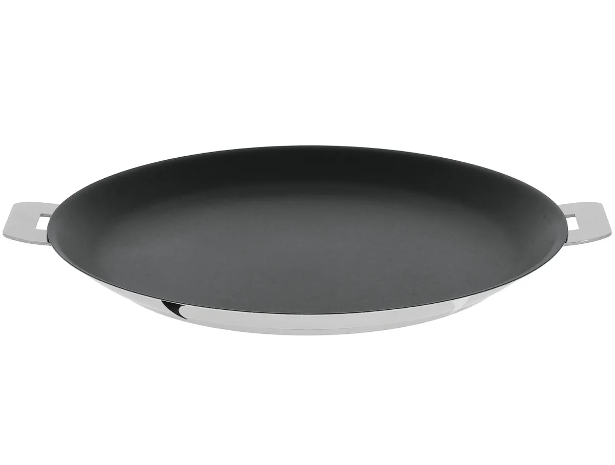 Poêle à crêpes inox - antiadhésive mutine amovible Argent