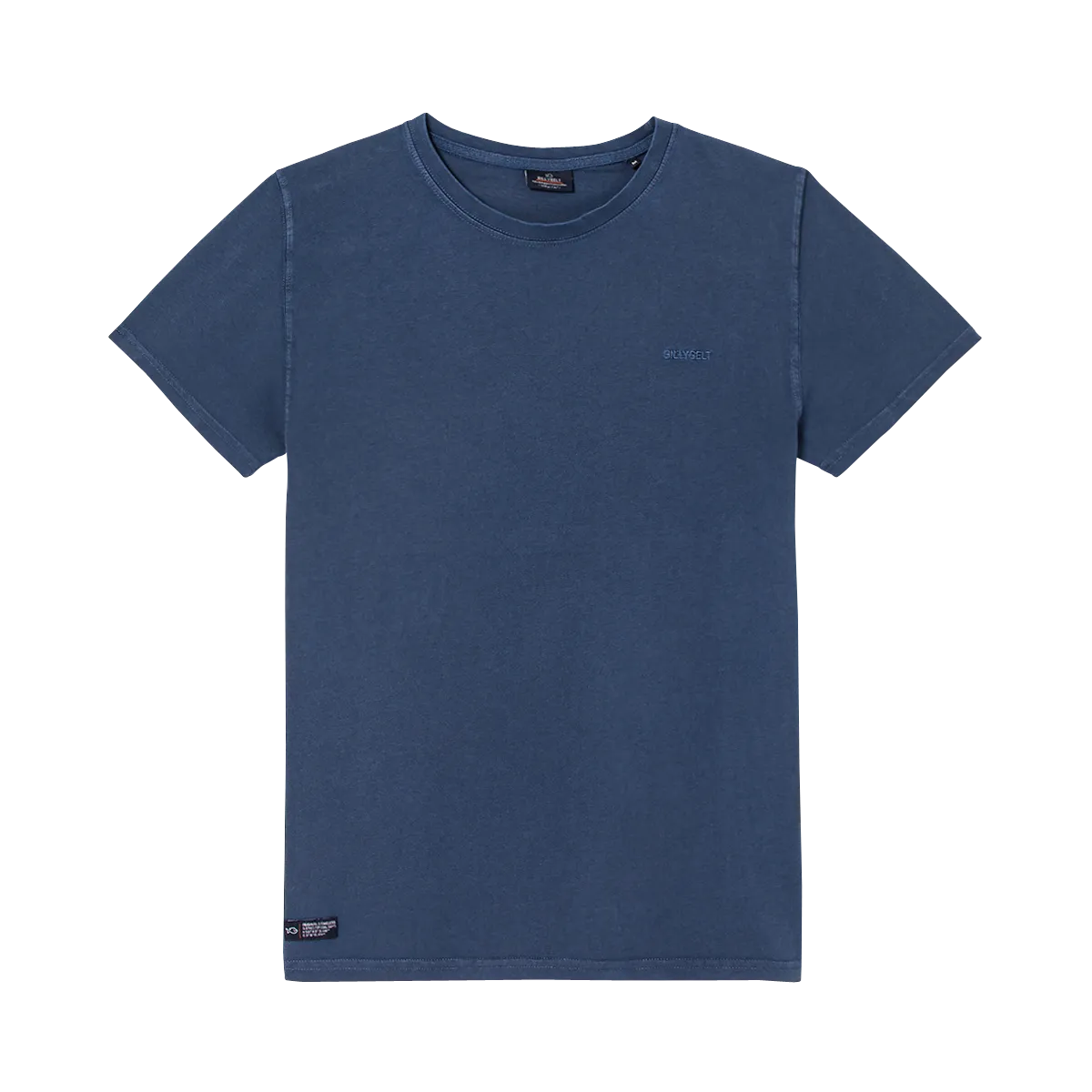 T-shirt garment dye en coton biologique Bleu
