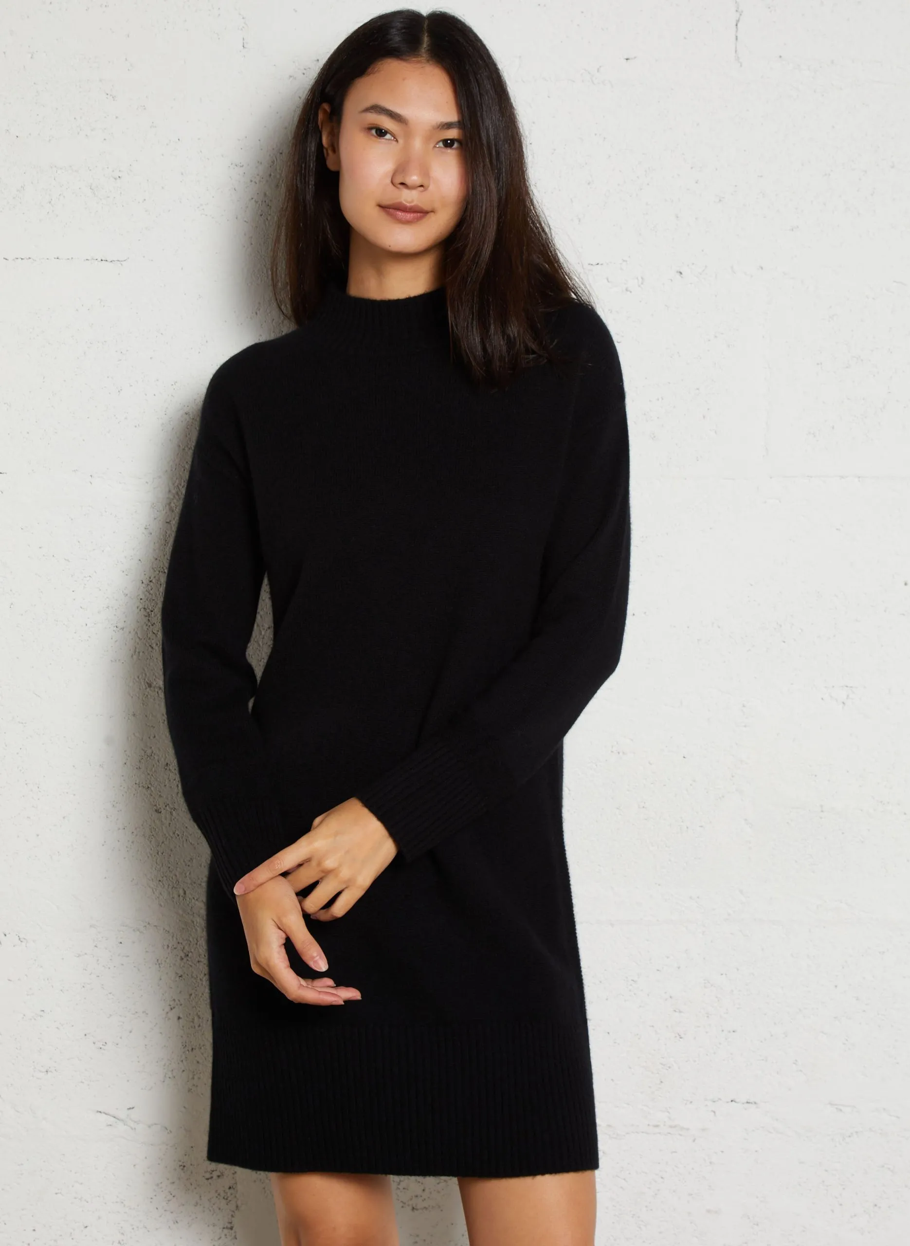 Robe pull en laine Noir MARIA