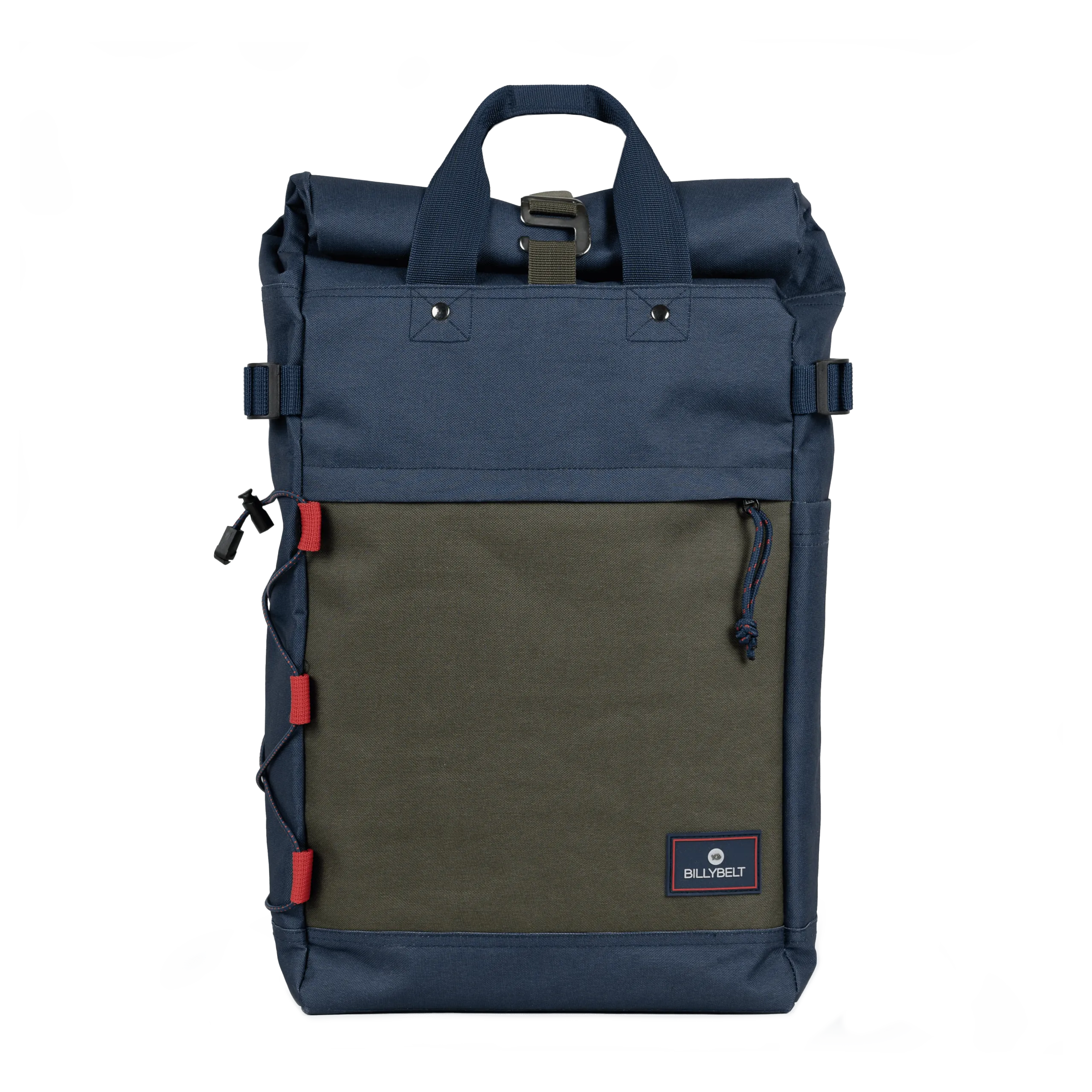 Sac à dos en polyester recyclé rolltop Bleu MARINE ET KAKI