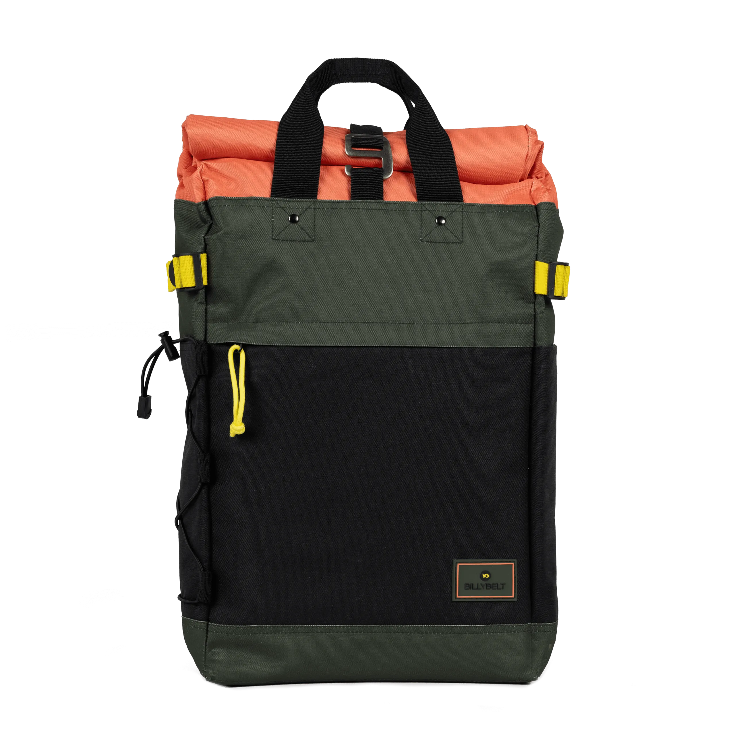 Sac à dos en polyester recyclé rolltop Kaki KAKI ET ORANGE