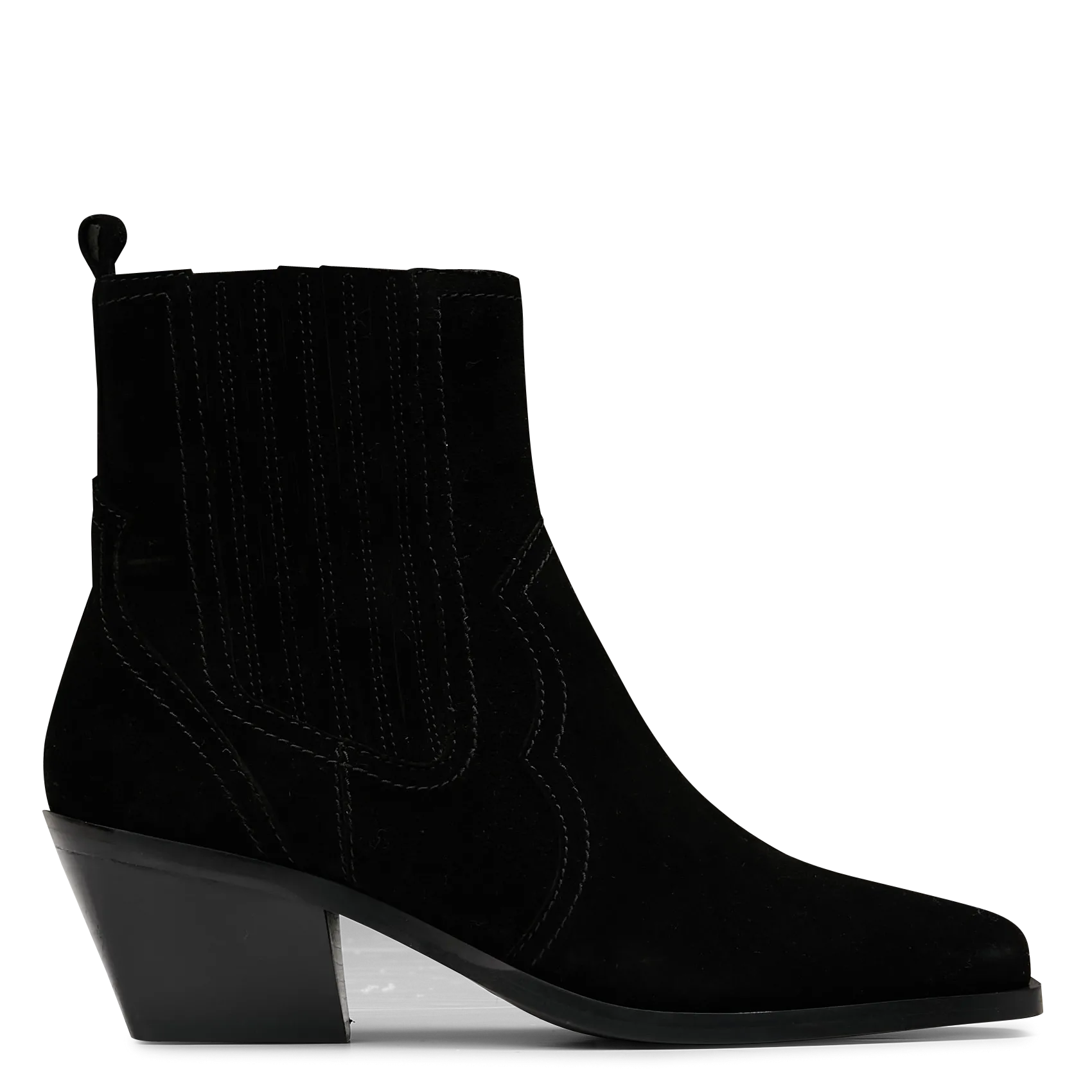 Bottines à talons en cuir velours Noir RACHEL