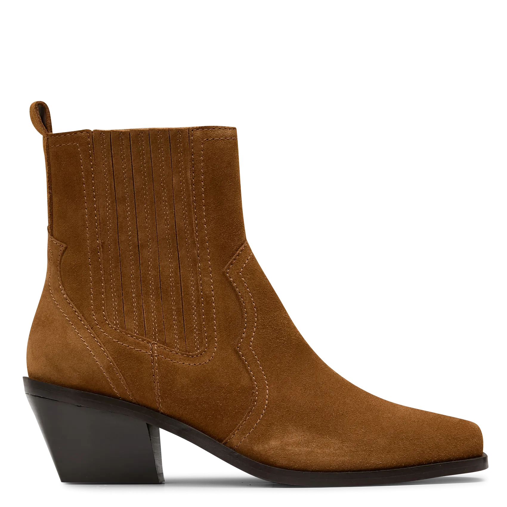 Bottines à talons en cuir velours Beige RACHEL