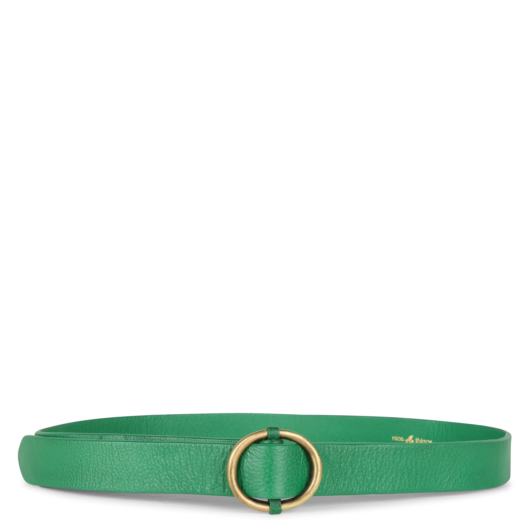 Ceinture fine en cuir Vert