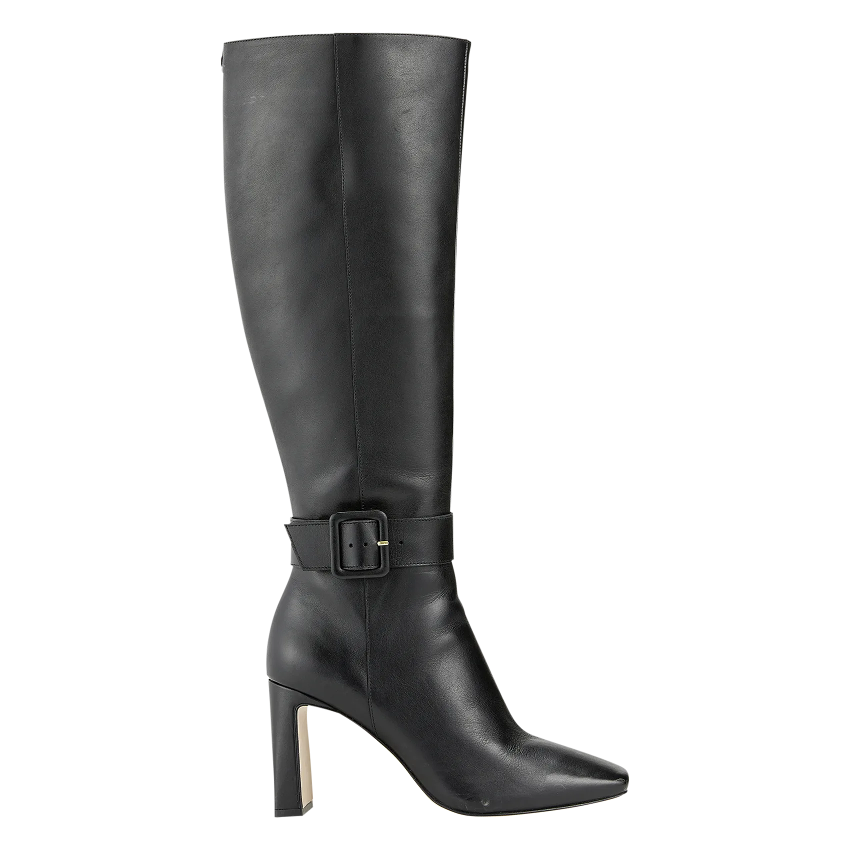 Bottes hautes à boucles en cuir Noir BELMA