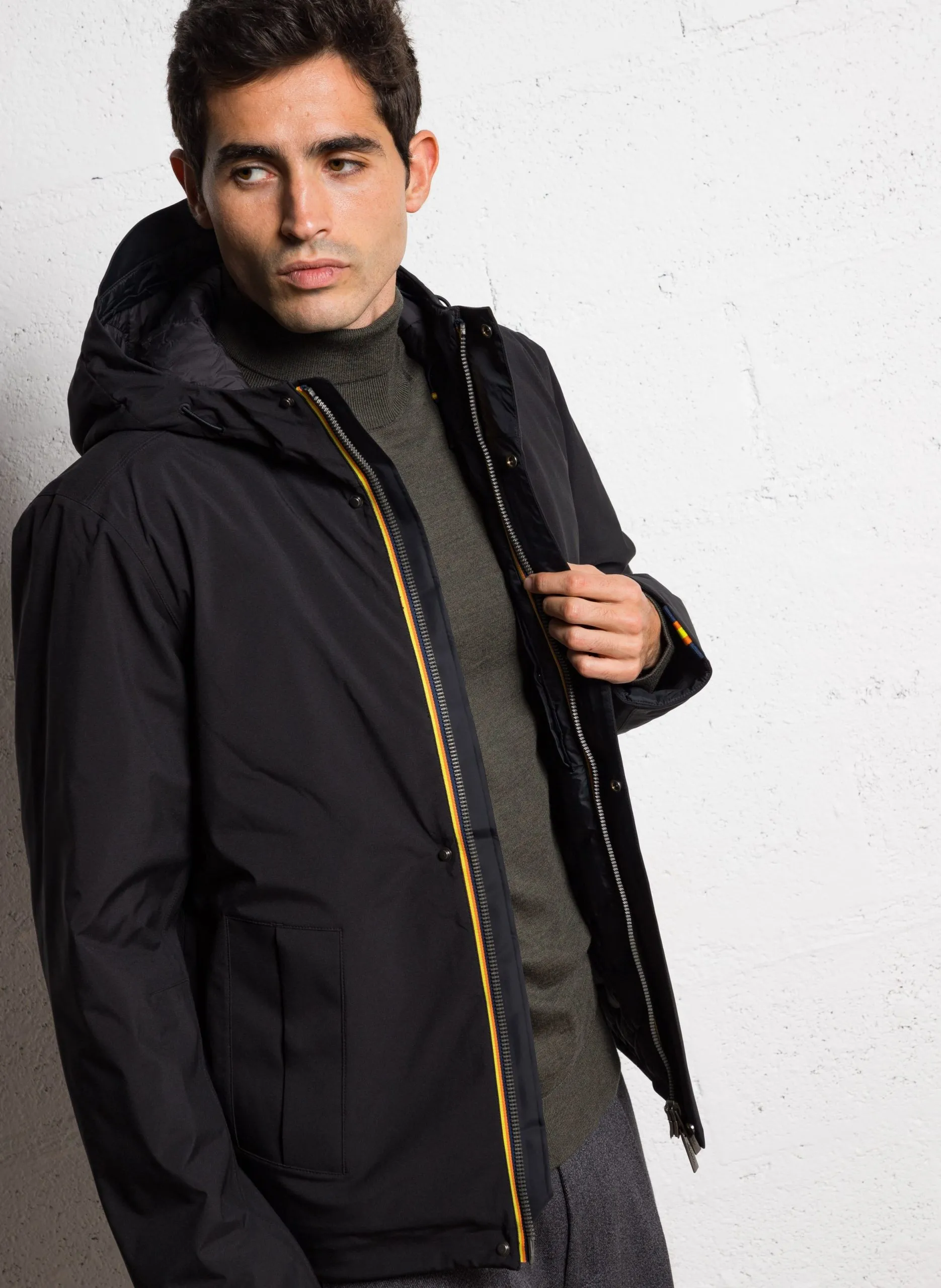 Parka à capuche Noir JACKEN BONDED PADDED