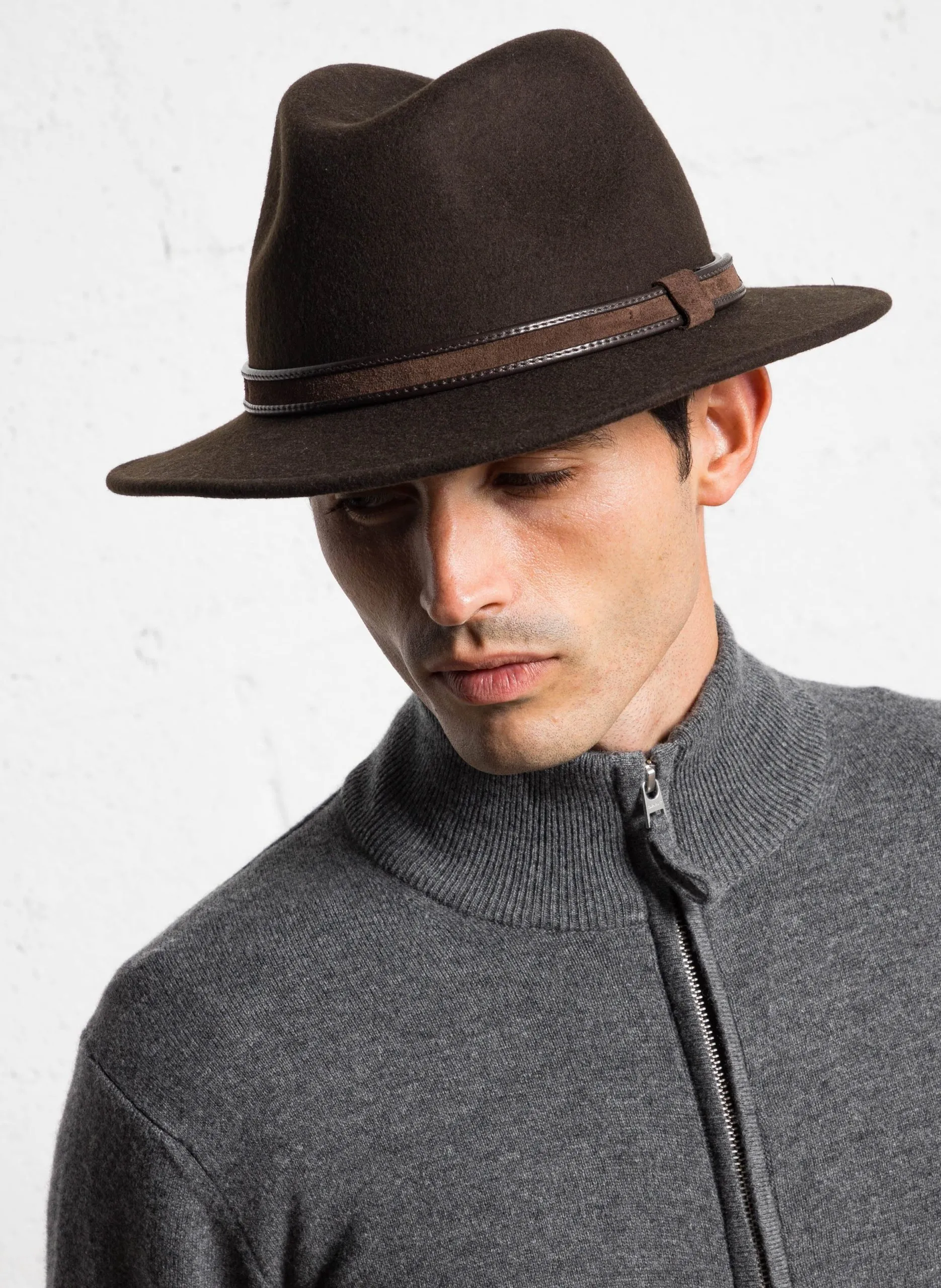 Chapeau en feutre laine Marron