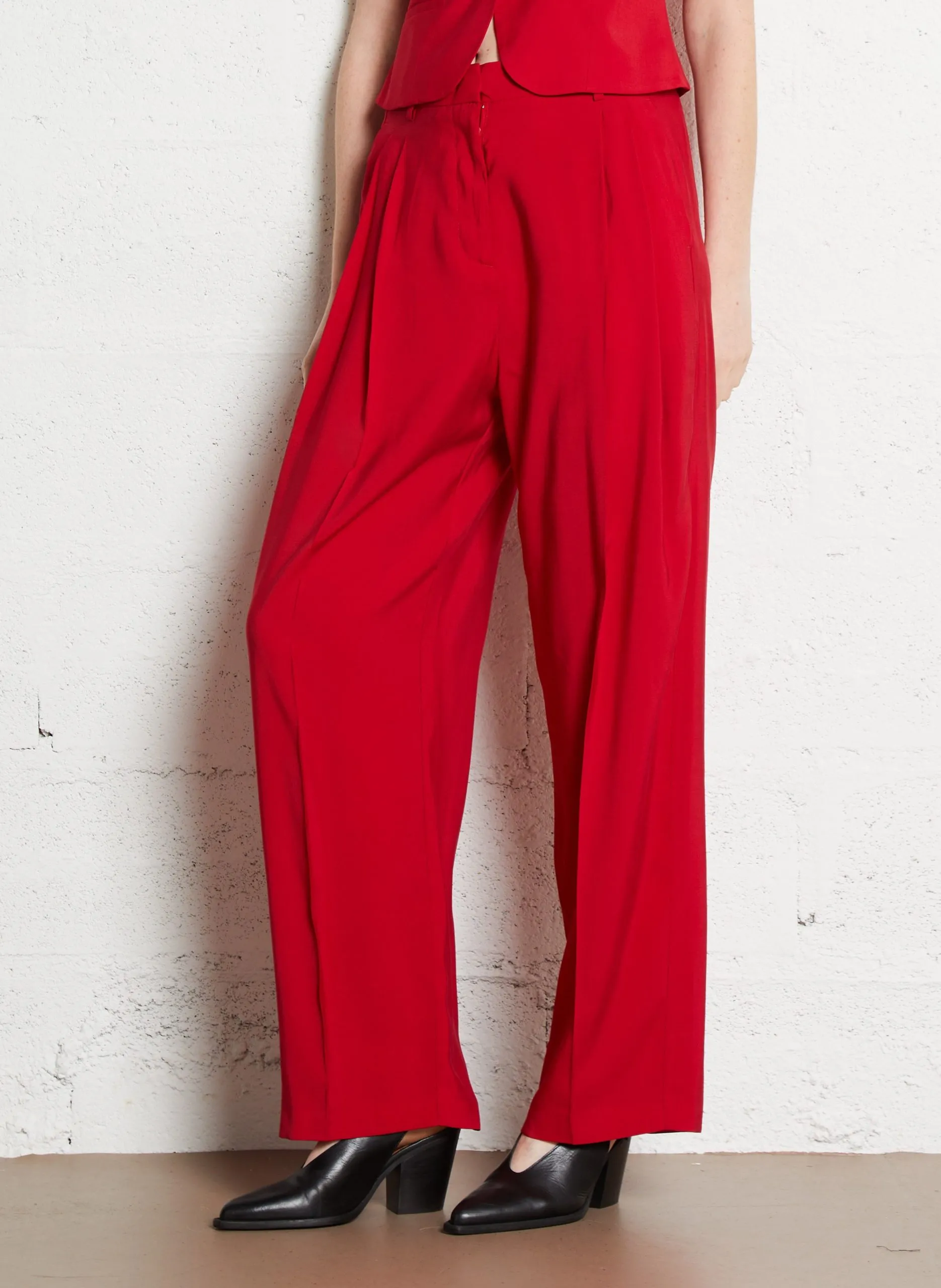 Pantalon large à plis Rose HARSTAD