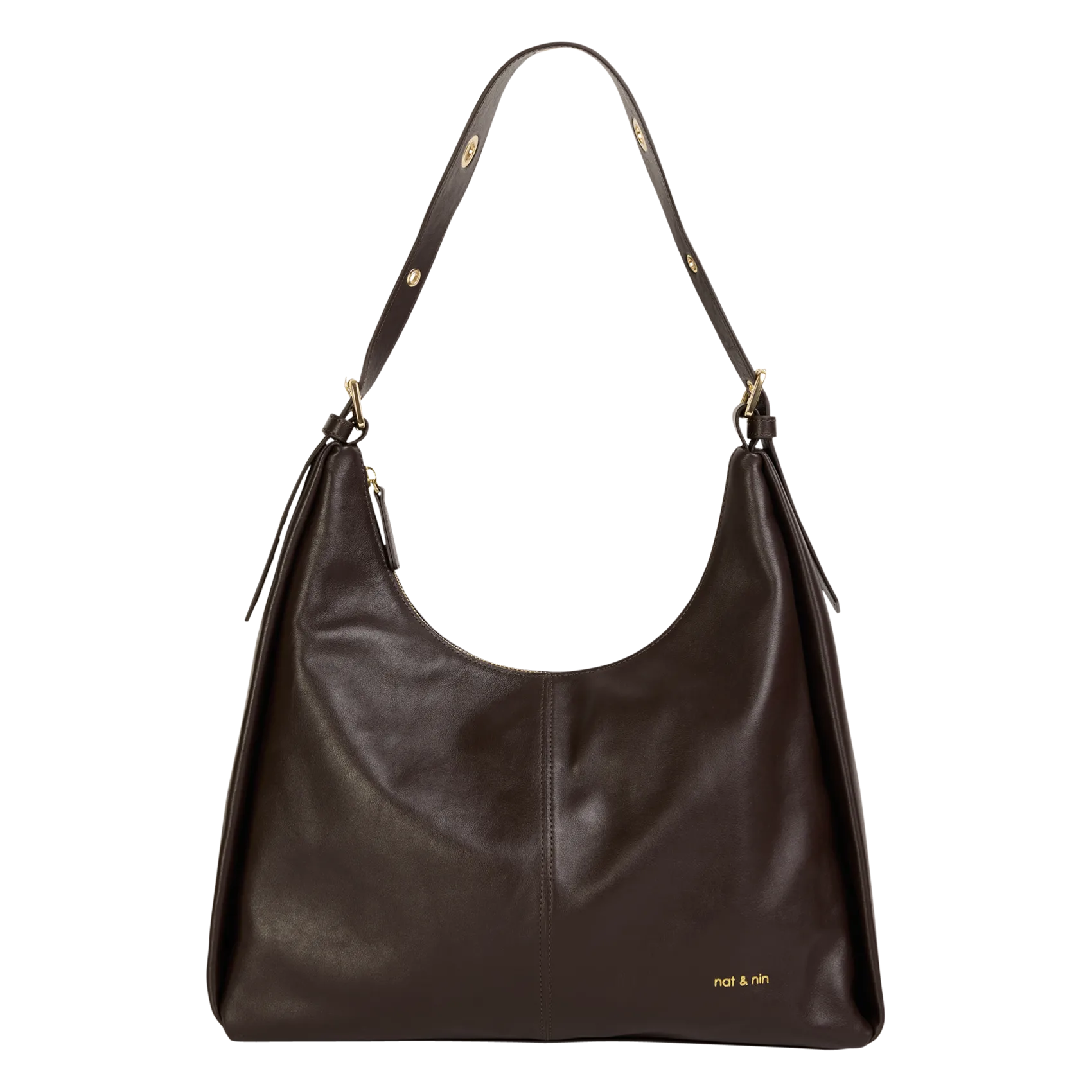 Sac porté épaule en cuir Marron TINA