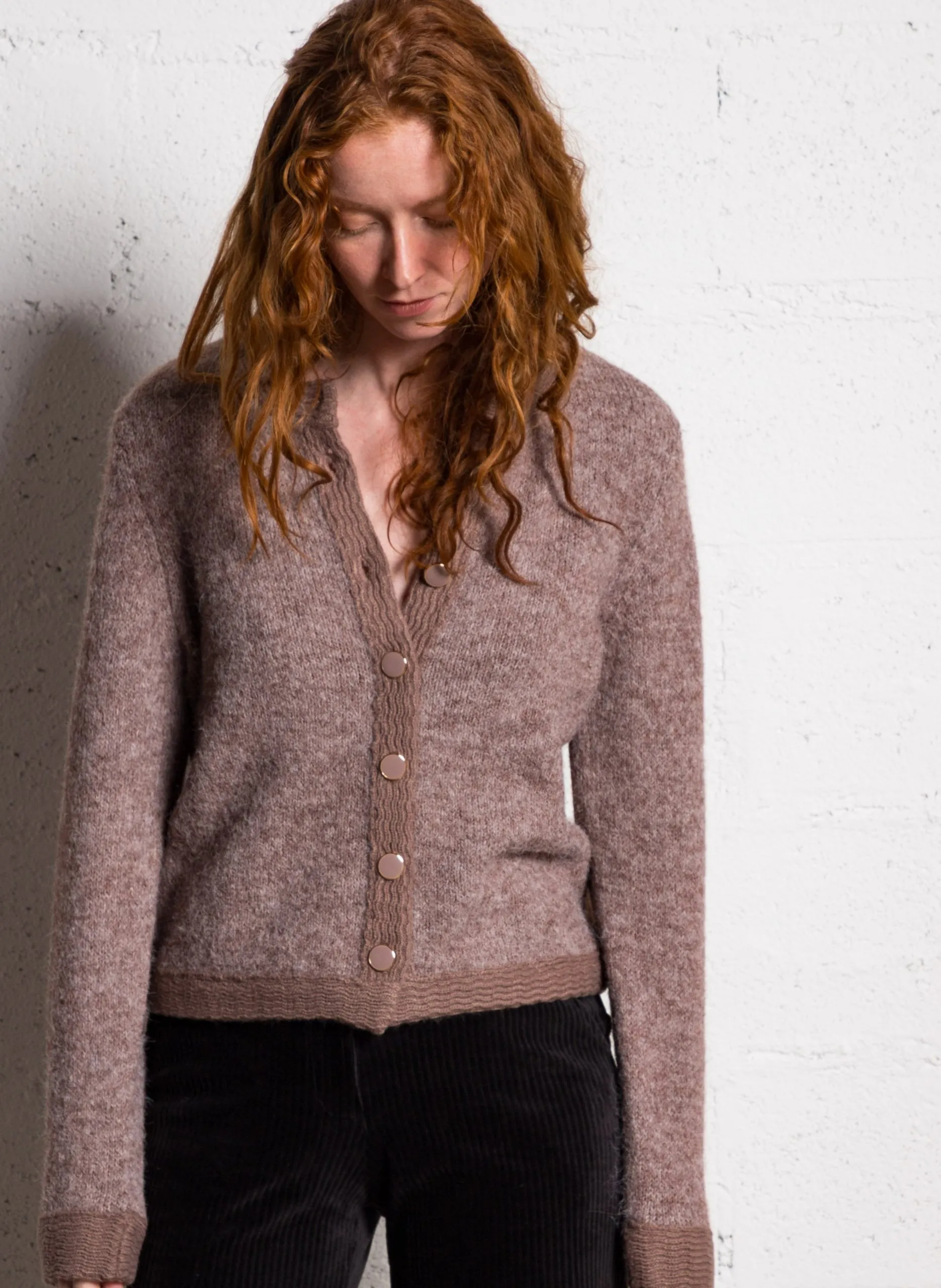 Gilet col rond Marron HARLINA