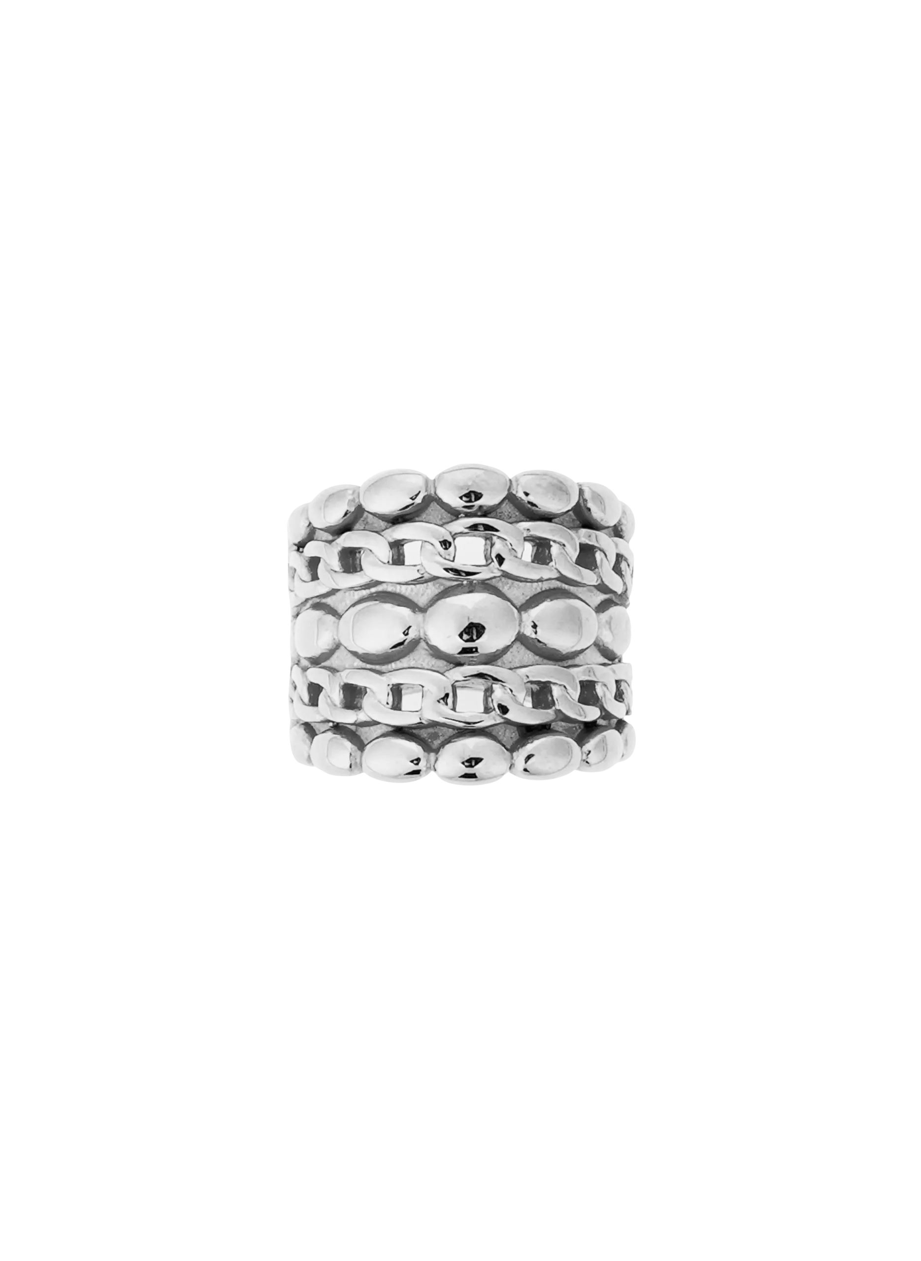 Bague tressé en acier inoxydable Argent HELLENIS