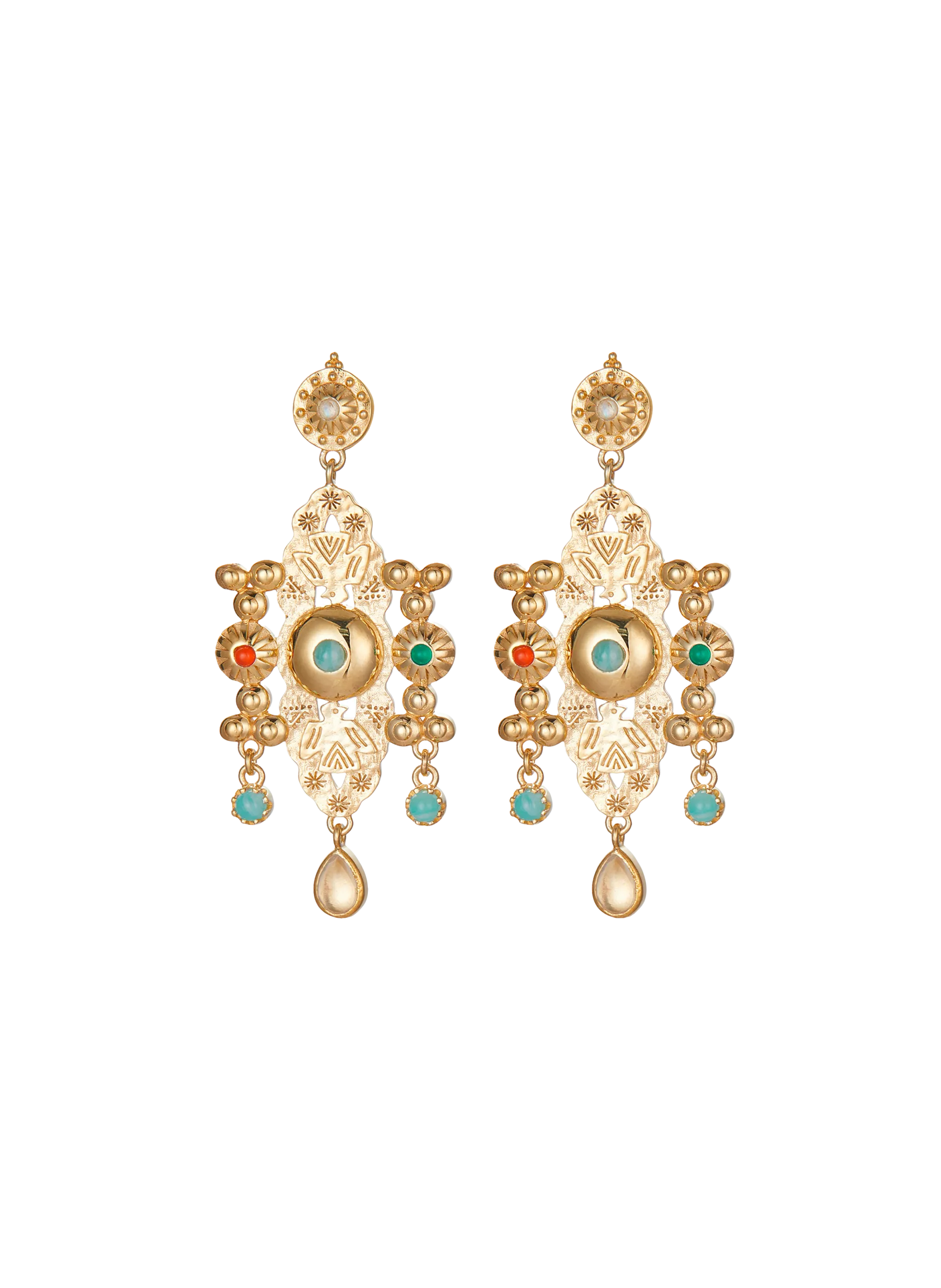 Boucles d'oreilles pendantes pour oreilles percées en laiton Doré SANTO