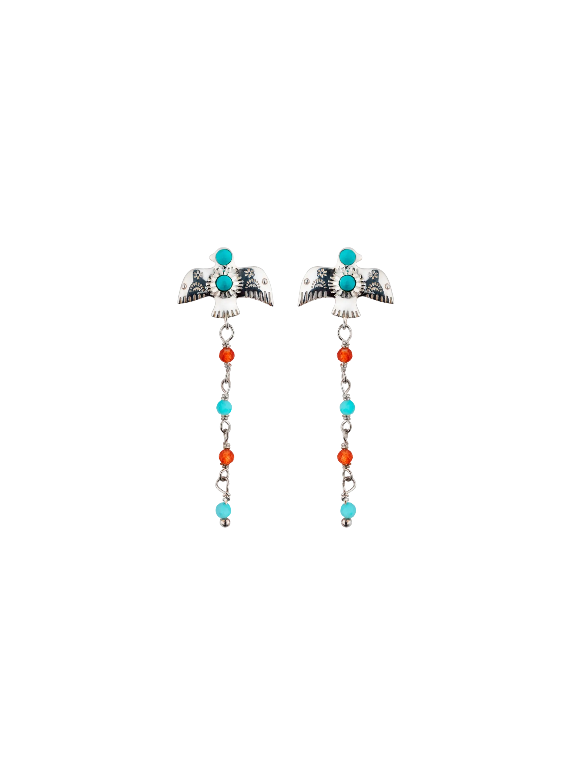 Boucles d'oreilles pendantes pour oreilles percées en laiton et perles Argent MORELIA