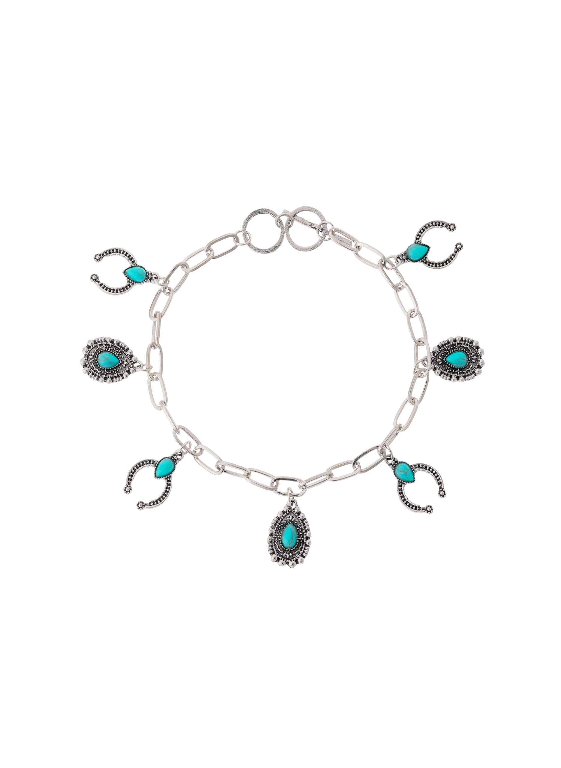 Bracelet avec pampilles en laiton argenté Argent AMULETT