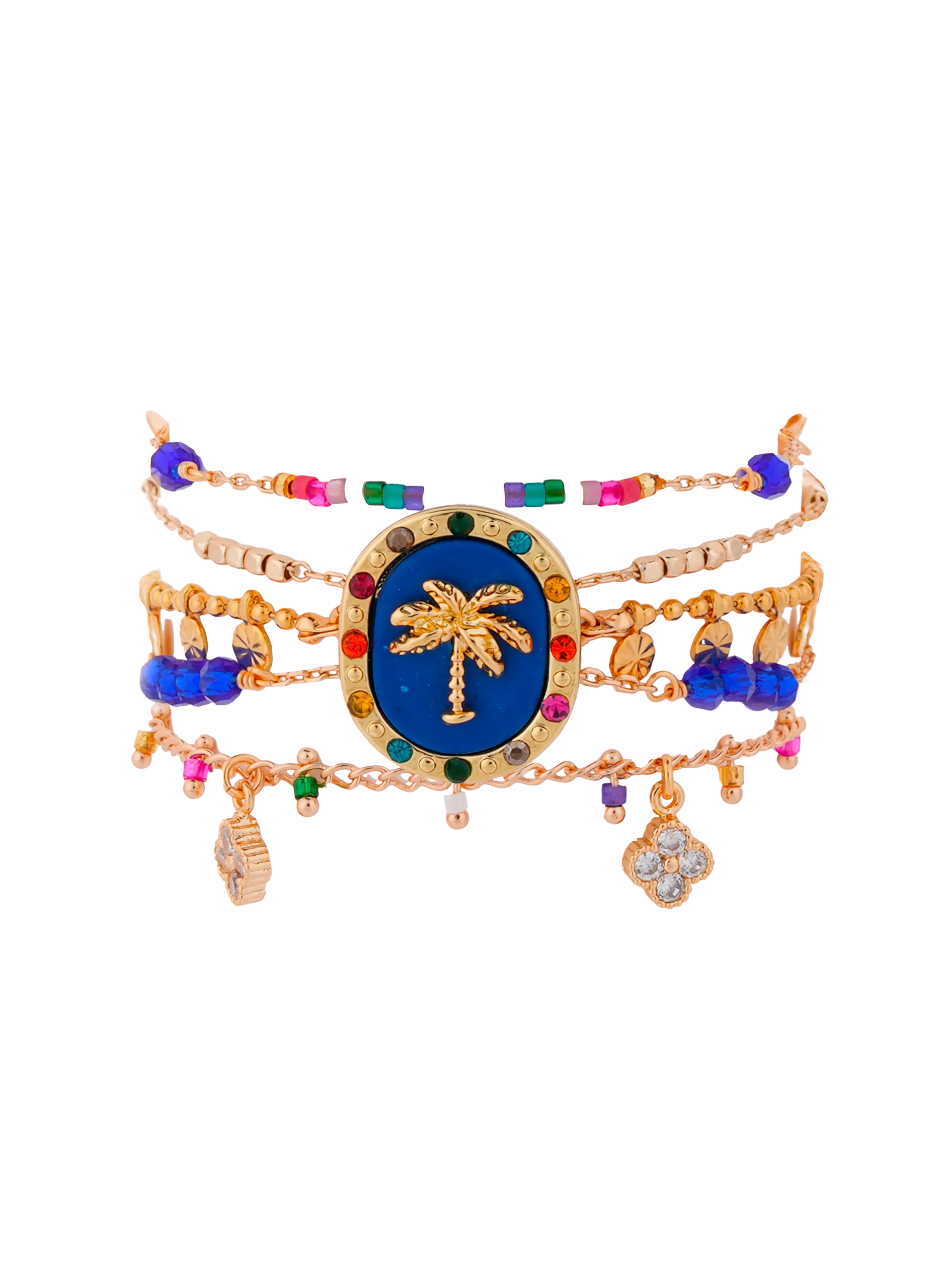 Bracelet multiliens avec fermoir aimanté en perles Multicolore DAWN